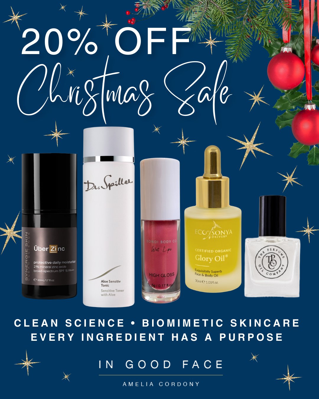 Your Christmas glow starts here.
Shop premium, salon-approved skincare curated by Amelia Cordony - trusted products used daily in our Northern Beaches beauty salon.
Enjoy 20% off every day and free Australia-wide delivery for orders over $200.
shop.ingoodface.com.au
#skincaresale #beautysale #christmasskincare #ingoodface #skincareaustralia #australiansalon #cleanbeautyau