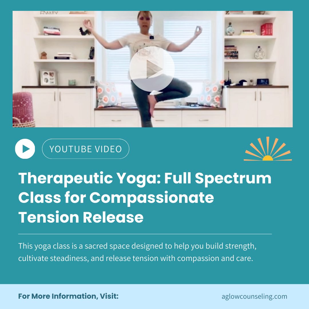 Feeling tense? Check out this therapeutic yoga session on my YouTube channel: 💖 Full Spectrum Class for Compassionate Tension Release 💖
This yoga class is a sacred space designed to help you build strength, cultivate steadiness, and release tension with compassion and care.
Link in bio to watch!
#TherapeuticYoga #TensionRelease #SelfCompassion #HolisticHealing #MindBodyConnection #AglowYoga