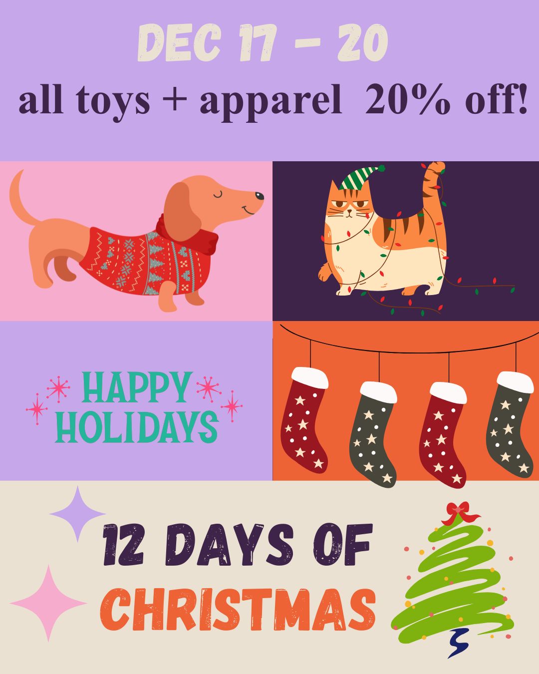 For the next 4 days come in to grab all your fluffy, stuffed, tuff and squeaky needs to keep your furry companion away from your decorations and entertained with their own gifts! 💜
www.vivapets.ca
15004 107 Ave NW Edmonton