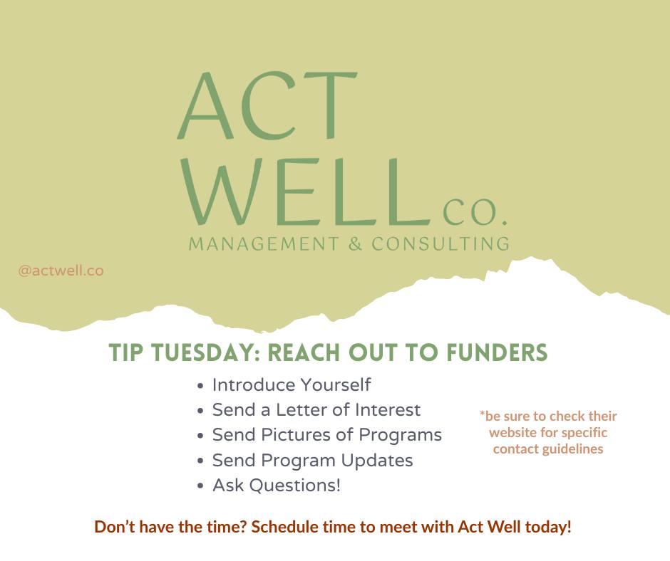 At Act Well, our approach has been incredibly successful in building strong relationships with funders—grounded in personal connection and a shared mission. A funder relationship isn’t just monetary or transactional; it's rooted in community and shared interests. If you’re looking to refresh your fundraising strategy, feel free to message us here or email info@actwellco.org
What are your favorite tips for cultivating meaningful funder connections? Share them below—we’d love to hear what’s worked for you!
#Indytheatre #nonprofit #indynonprofit #blackowned #womanowned #indianapolis #community #socialwork #artsadvocacy