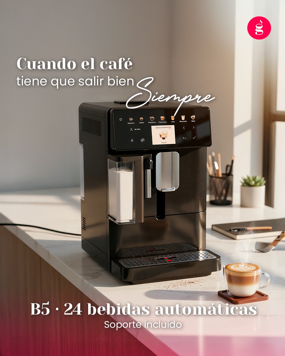 ☕✨ Cuando el café tiene que salir bien, siempre.
B5 es tu punto de partida:
24 bebidas · diseño compacto · soporte incluido.
📲 Escríbenos para demo.
#KalermB5 #CaféAlgraná #CoffeeExperience