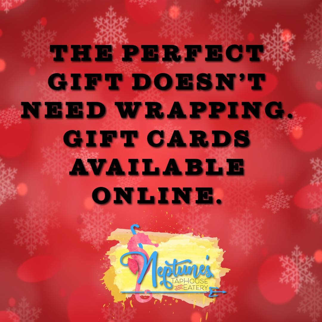 Just great food, great drinks, and beachy vibes.
ššļø
Buy e-gift cards online here: https://order.toasttab.com/egiftcards/neptunes-taphouse-and-eatery