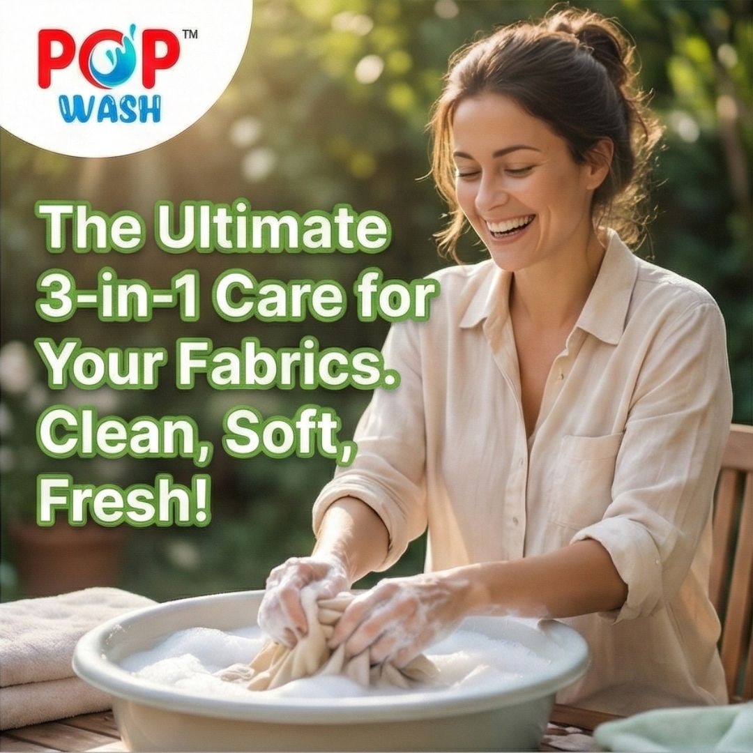 Meet POPWash Organic 3-in-1 Fabric Wash—the ultimate multitasker for your home. We’ve combined a powerful detergent, a gentle softener, and a long-lasting fragrance into one organic formula. 🌿
✅ Tough on stains ✅ Gentle on skin ✅ Eco-friendly & Organic
Give your clothes the organic love they deserve. Clean, soft, and smelling like a dream! 🌸
👉 Shop now: www.popwash.in
#popwash #OrganicLaundry #ecofriendlyliving #sustainablehome #3in1fabricwash #cleangreen #laundryday #organiccleaning #chemicalfree #buylocalindia #sustainablelifestyle