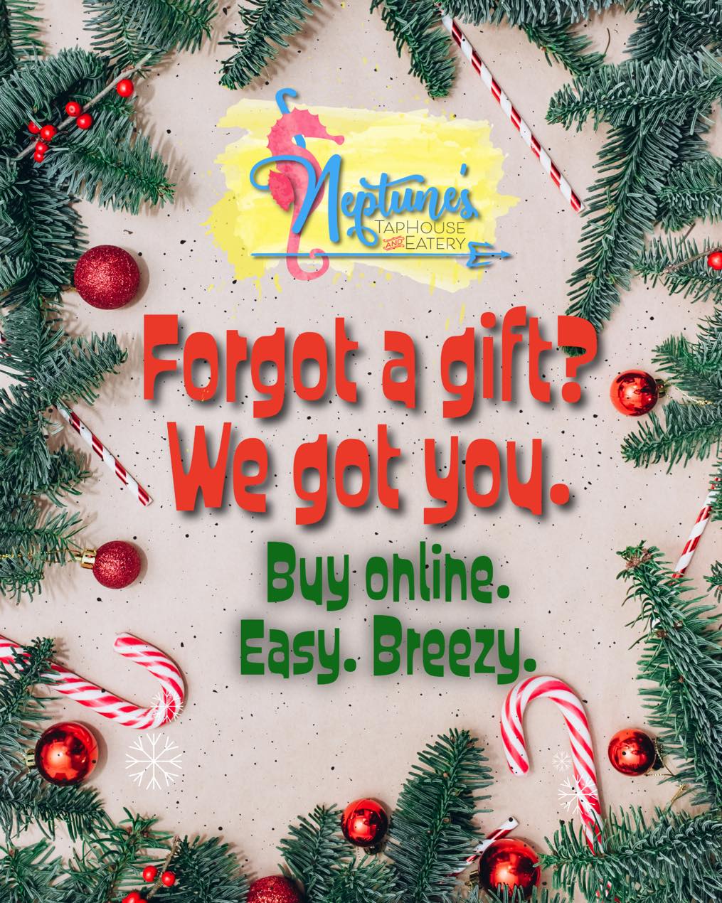 Neptune’s gift cards = instant happiness 💙
Buy e-gift cards online here:
https://order.toasttab.com/egiftcards/neptunes-taphouse-and-eatery