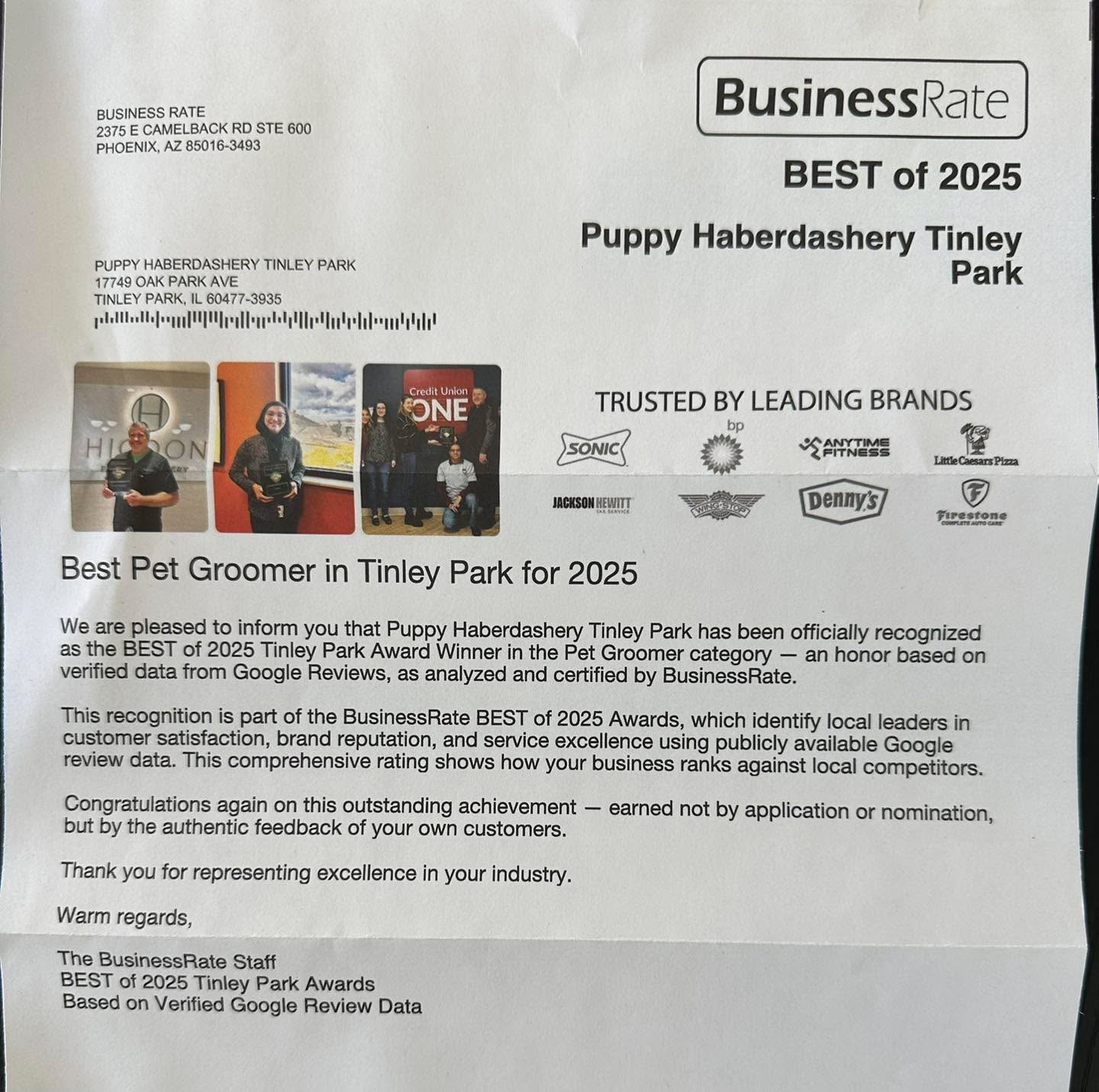 โจ WE DID IT! โจ
Iโm beyond proud to share that Puppy Haberdashery Tinley Park has been named Best Grooming Salon in Tinley Park of 2025, based on Google reviews and statistics ๐๐พ
This award is a true reflection of the hard work, talent, and heart my incredible staff brings every single day. Thank you to our amazing clients for trusting us with your fur babies and taking the time to leave such kind reviews.
This win belongs to my team, our clients, and our community โ and weโre just getting started ๐โจ
#PuppyHaberdashery #BestGroomingSalon2025 #ProudOwner #Grateful #DogGroomingExcellence #ThankYou