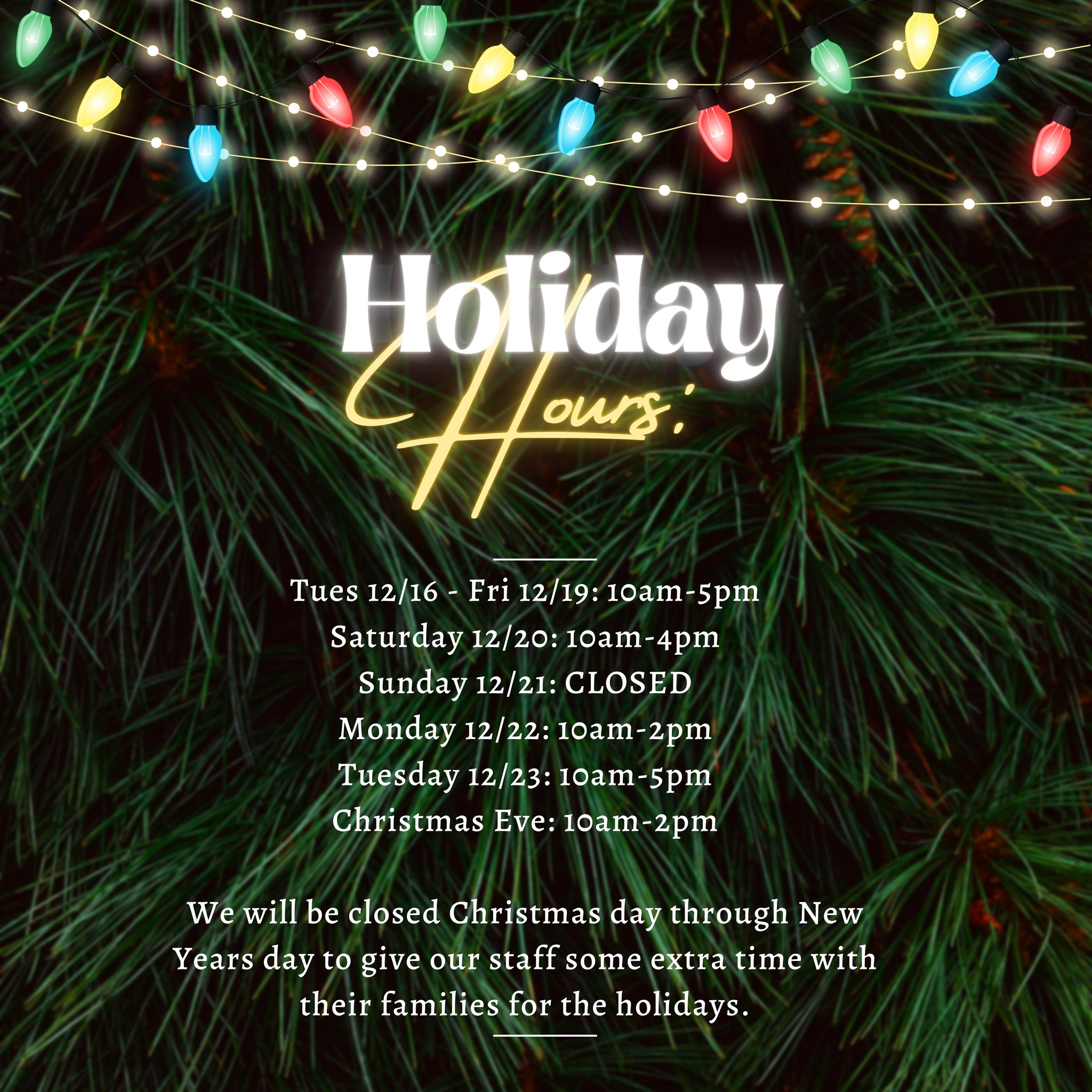 Last-minute shopping? We have you covered! We'll be open every day through Christmas Eve, except for Sunday. As always, you can shop in-store or on our website at www.jbacher.com/shop!
Have a question or looking for something in particular? Send us a message or give us a call!