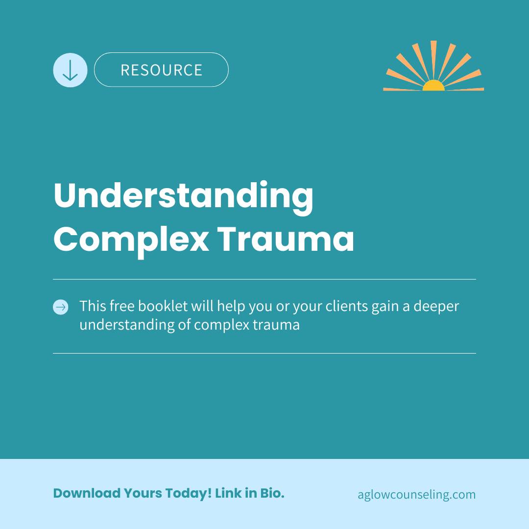 Complex trauma is often hard to understand because its symptoms—affecting sense of self, relationships, and emotional regulation—can feel confusing and overwhelming.
We’ve created a free booklet to help you or your clients gain a deeper understanding of this experience. Download Understanding Complex Trauma at the link in our bio.
#AglowCounseling #ComplexTrauma #CPTSD #TraumaInformed #HealingJourney