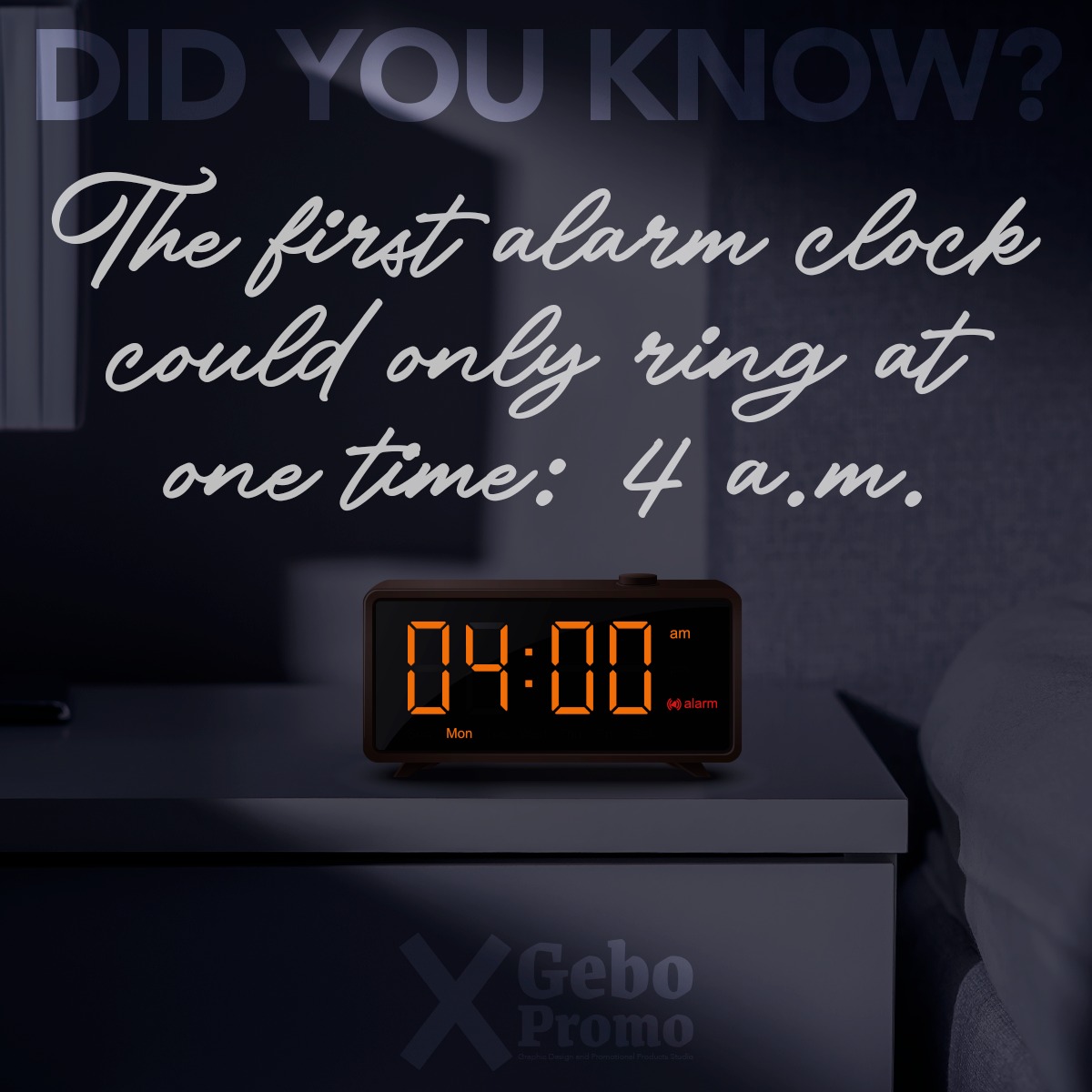 ⏰ Did You Know?
The very first alarm clock could only ring at one time: 4 a.m.
No snooze button. No changing the time.
Just… 4 a.m. every single day.
We can only imagine how that invention went over.
#DidYouKnow #FunFact #Trivia #RandomFacts #NotAMorningPerson