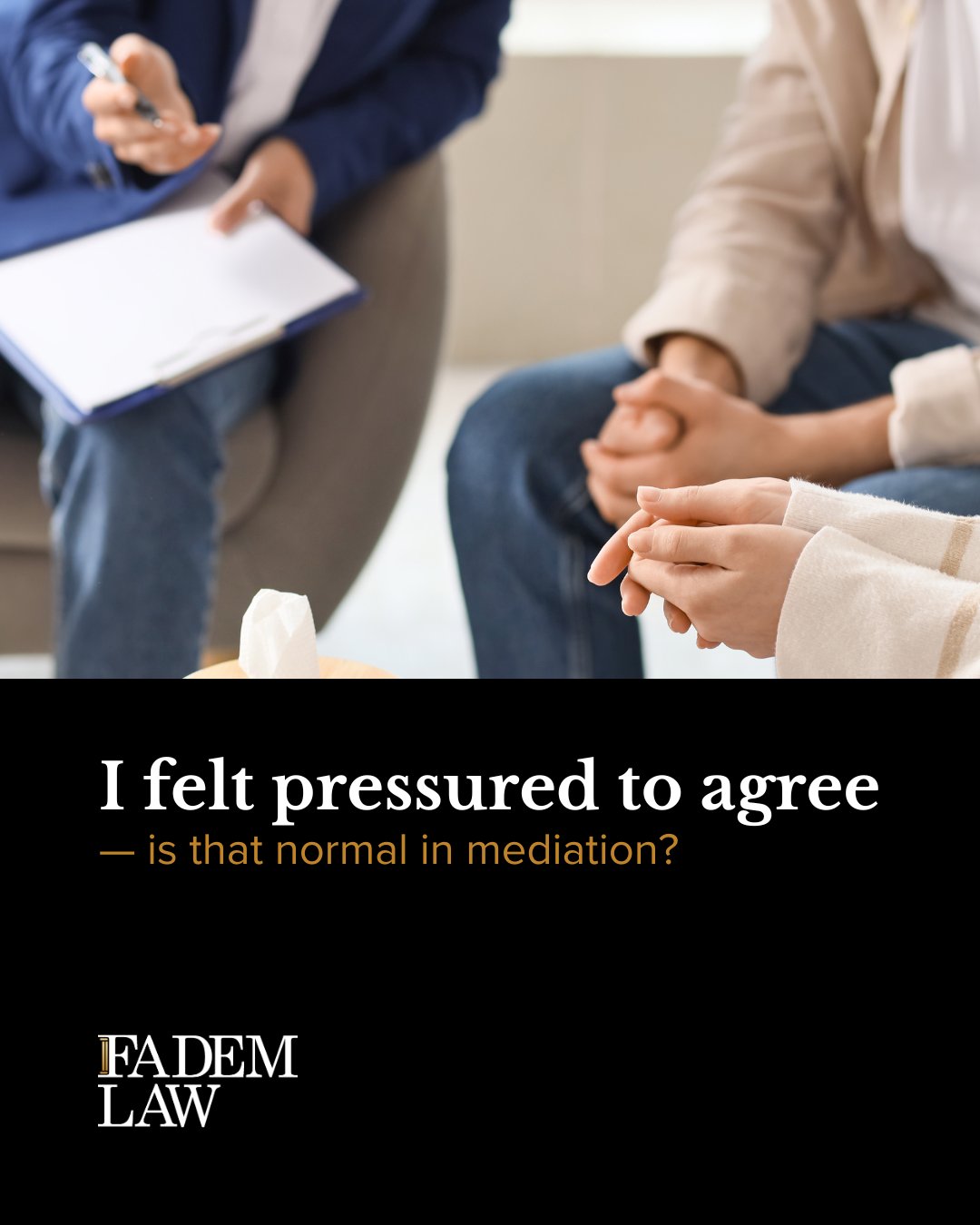 Feeling pressure doesn’t automatically mean mediation was wrong for your case.It usually means you needed more structure, clarity, or legal support during the process.Good mediation isn’t about agreeing quickly.It’s about understanding the long-term impact of what you’re agreeing to — especially when children, finances, or future modifications are involved.If you’re considering mediation, it’s okay to ask:- Do I fully understand these terms?- Am I agreeing out of clarity or out of exhaustion?- Do I feel heard and protected in this process?Those questions matter.⚖️ Follow us for thoughtful guidance on mediation and family law in California.📌 Save this if you’re weighing your options.