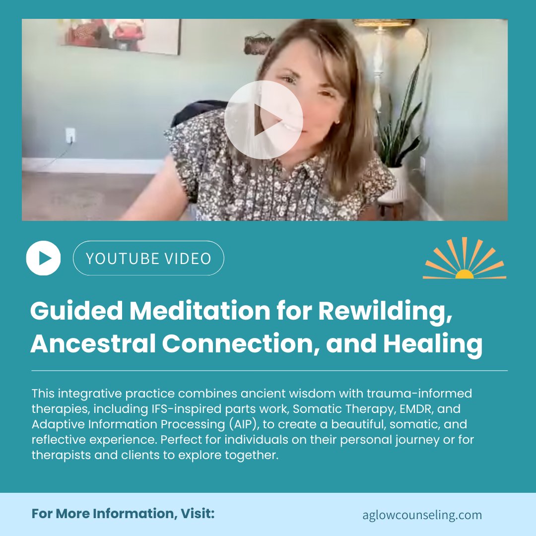 Looking for a new tool to support yourself or your clients?
Experience my 🪷Guided Meditation for Rewilding, Ancestral Connection, and Healing🪷. This integrative practice combines ancient wisdom with trauma-informed therapies—including IFS-inspired parts work, Somatic Therapy, EMDR, and Adaptive Information Processing (AIP).
It creates a beautiful, somatic, and reflective experience, perfect for reconnecting with the earth and your lineage.
Watch and practice at the link in my bio!
#AglowCounseling #Rewilding #AncestralHealing #GuidedMeditation #SomaticTherapy #IntegrativeHealing