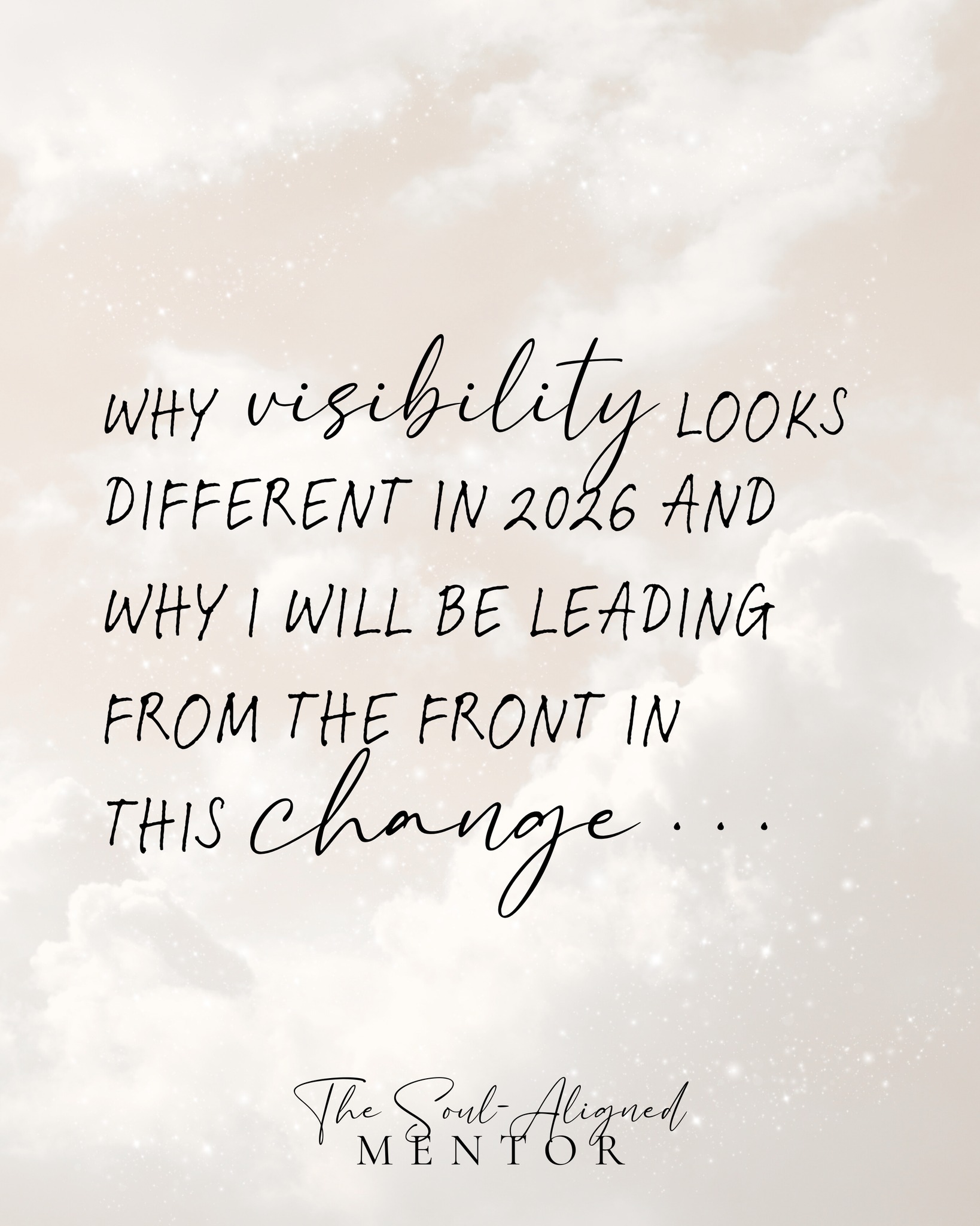 Why visibility looks different in 2026… and why I’m leading from the front. Changing how I do things.
I wrote this because I can feel it. In my clients, in my friends, in those around me. In me. I sense this deep urge for softness, stillness, more compassion, less judgement...
More freedom. More joy. More fun. More acceptance.
2026 is about deep presence.
No more performing or proving. No posting from pressure…
People are tired. Done with building businesses that require our nervous system to live in survival mode.
2026 is the year visibility becomes embodied. In real life. Offline. Not just “seen”… but felt. I said it all 2025 - people can feel energy now. It introduces us before we even speak. In 2025 we noticed, in 2026 we refuse to ignore it or get swept up in the hustle.
Presence. Integrity. Safety.
And the truth is…
Visibility isn’t just Instagram. Or Social Media...
It’s how you hold yourself in a room.
It’s how you communicate.
It’s how you nurture relationships.
It’s how you show up when nobody’s watching.
It’s how regulated you are when things don’t go to plan.
It's how grounded you are. How focused on your own path, your own purpose.
Less reactive. More centred.
This is why I’m choosing :
✨ Sacred spaces over chaotic noise
✨ Smaller, intimate connections over mass broadcasting
✨ Depth over performance
✨ Relationships over reach
✨ Nervous system regulation over hustle
Because joyful success & a business that feels like home doesn’t come from forcing or pushing. It comes from being so anchored in who you are… Trust is an organic byproduct.
If you’re feeling the shift too - you’re not behind.
You’re evolving.
Because the future of online business isn’t about being everywhere. It’s about being unforgettable in the places that matter.
If you’ve been craving a softer, safer, more aligned way to be seen…
I've got you.
The Awakening 2:0
Doors Open on 29th Jan.
8pm.