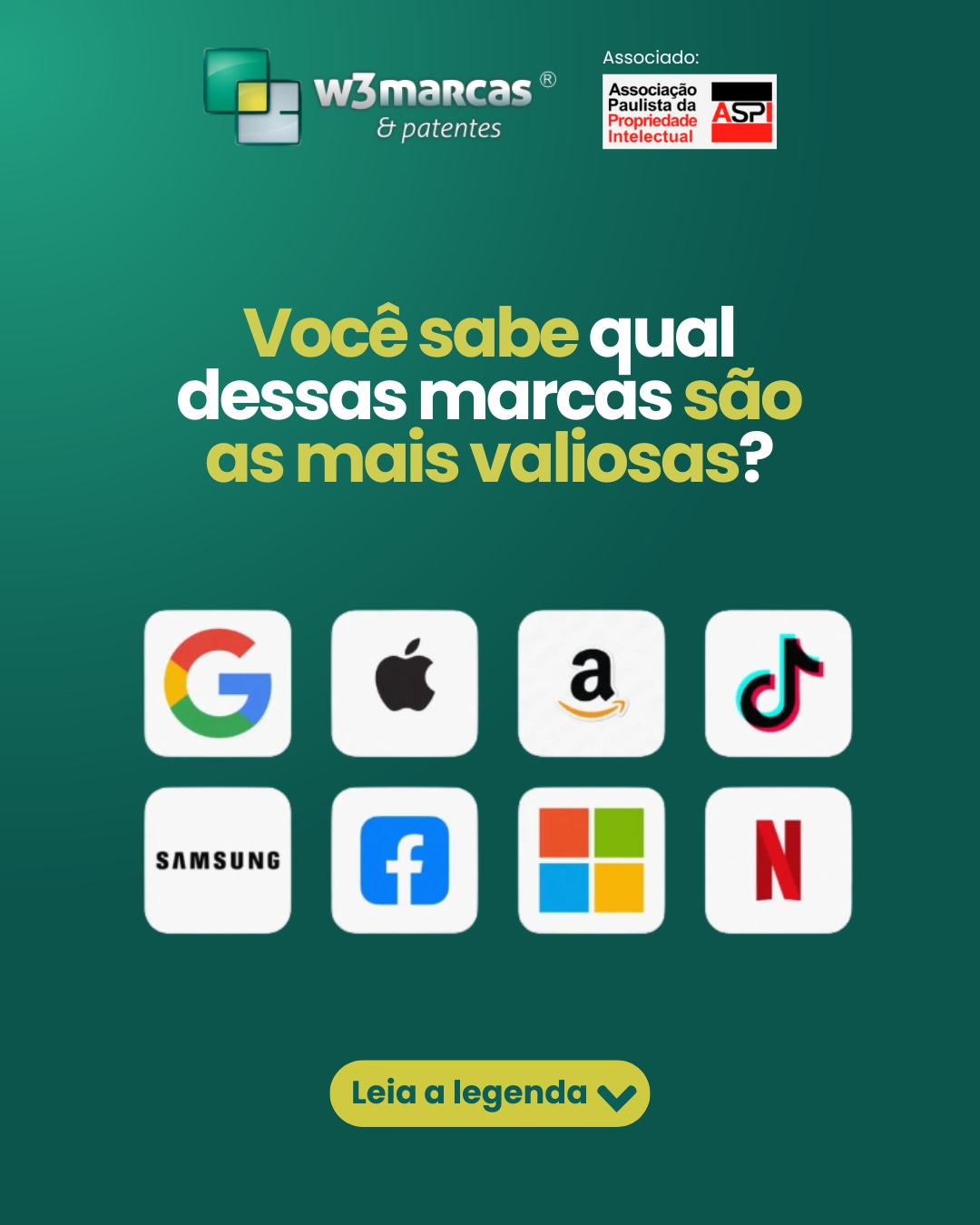 🤔 Qual dessas marcas você acha que está registrada?
Nem toda marca que você vê por aí está protegida legalmente, e muitas empresas só percebem isso quando já é tarde demais.
👀 No post de hoje, a W3 Marcas te desafia: apresentamos algumas marcas e queremos saber qual delas você acredita que está registrada no INPI.
💡 Spoiler: só quem registra tem exclusividade e segurança jurídica.
Usar uma marca sem registro é correr o risco de perder tudo, inclusive o direito de continuar usando o próprio nome.
🚨 Não deixe para depois.
Registrar sua marca é proteger o seu negócio, a sua história e o seu futuro.
🔐 Proteja o que você construiu com quem entende do assunto.
💼 Com mais de 20 anos de experiência em registros nacionais e internacionais, a W3 Marcas é referência em segurança, agilidade e credibilidade.
🌐 Site: www.w3marcasepatentes.com.br
📱 Contato: (85) 99105-4470
📧 E-mails: registrecom@w3marcasepatentes.com.br
| vendas@w3marcasepatentes.com.br
🗣️ Conta pra gente nos comentários: qual você acha que está registrada? Vamos ver quem acerta! 👇
#W3Marcas #RegistroDeMarca #MarcaRegistrada #INPI #ProtejaSuaMarca #DireitoEmpresarial #PropriedadeIndustrial #EmpreendedorismoSeguro #MarcasEPatentes #BrandProtection #SegurançaJurídica