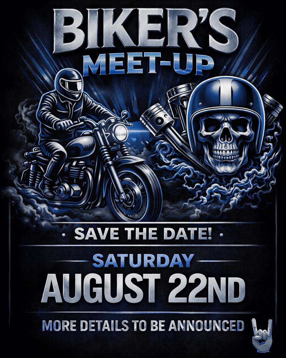ITS BACK 👀
Save the date!! More information to follow.
Our ultimate Bikers Meet… this year it’s going bigger and better! 🔥