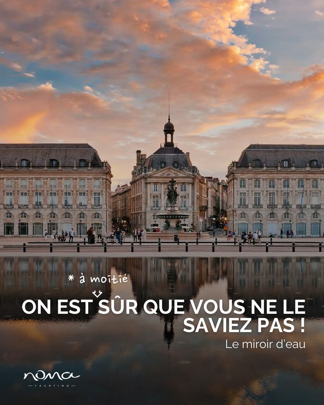 Ca faisait longtemps que nous n'avions pas joué au "Le saviez-vous ?" avec nos followers préférés !
Pour la 1ère de l'année, on vous raconte tout sur le Miroir d'Eau devant lequel le beau Noma est amarré.
Alors, vous le saviez ???