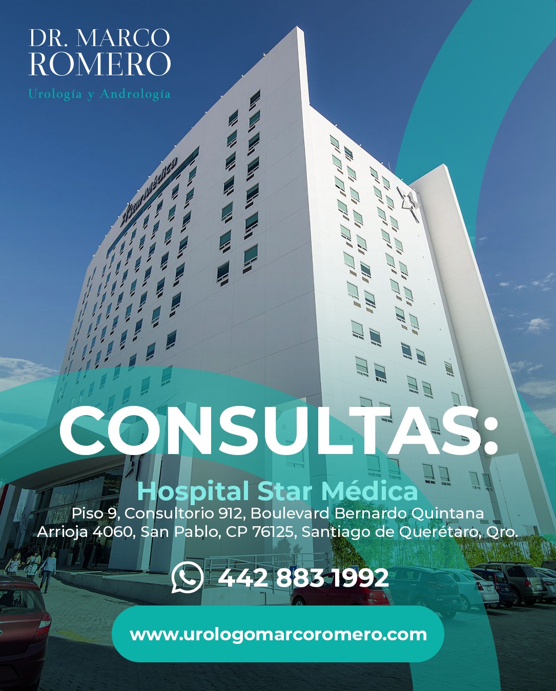 Acude a consulta en Hospital Star Medica, Piso 9 Consultorio 912 Boulevard Bernardo Quintana Arrioja 4060, San Pablo, 76125 Santiago de Querétaro, Qro. 🏥
📲 Agenda en el siguiente link:
https://wa.me/524428388199
.
.
.
#urologia #andrologia #drmarcoromero #urologiaqro #urologiaqueretaro #SaludUrinaria #saludmasculina #starmedicaqro