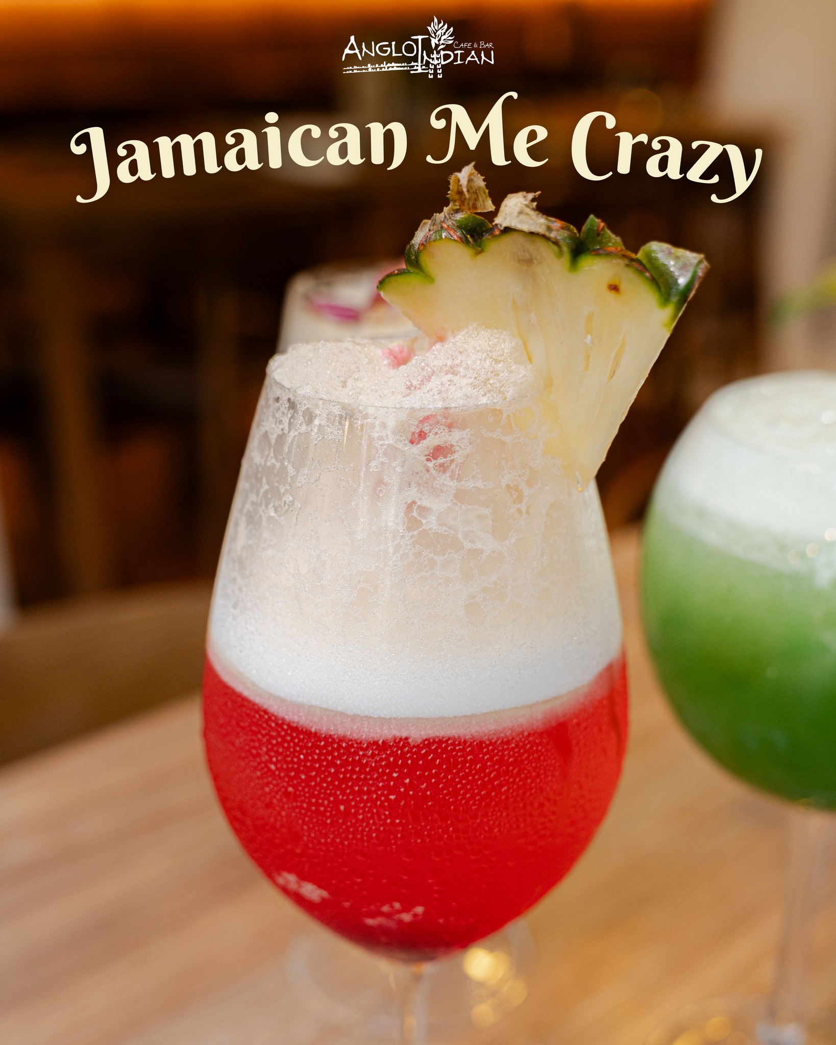 A little tropical escape in a glass.
White rum and coconut rum layered with pineapple and cranberry, finished with a hint of banana.
Bright, playful, and perfect for an easy midweek unwind.
Available only at CHIJMES.
—
Anglo Indian Cafe & Bar
📍 1 Shenton Way, #01-08, Singapore 068803
📞 6636 9411
📍 30 Victoria St, #01-13 CHIJMES, Singapore 187996
📞 6873 2750
📍 5 Straits View, #01-10 Marine One West Tower, Singapore 018935
📞 6284 2990