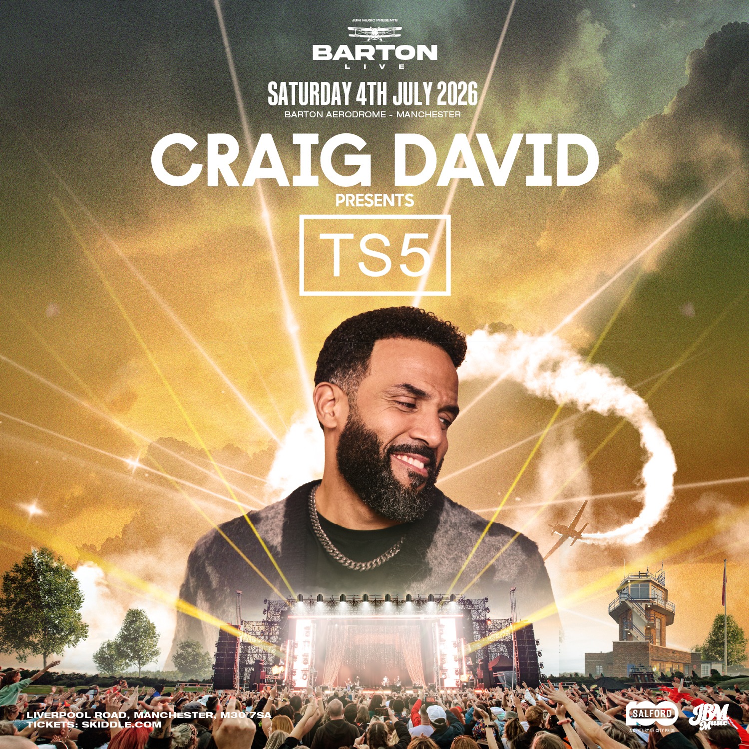 JUST ANNOUNCED 🔥
Craig David is bringing his TS5 to Manchester Barton Aerodrome on Saturday 4th July! 🎉
Tickets on sale this Friday at 9AM, signing up is essential.
Sign up HERE - https://bartonlive.co.uk/ 🎟
One of the UK’s most iconic artists brings his world-famous TS5 show to Manchester for a huge open-air performance. What started as a private house party has grown into a high-energy live experience, blending garage, R&B, house and chart-defining anthems into one non-stop celebration.
Expect a night packed with classics including Fill Me In, 7 Days, Re-Rewind, Walking Away and more, alongside modern club cuts and exclusive TS5 edits — all delivered with Craig David’s signature crowd connection and feel-good energy.
Set in the unique surroundings of Manchester Barton Aerodrome, this outdoor summer show is part of Barton LIVE, a brand-new live music series bringing major artists to one of the city’s most distinctive venues. Big production, open skies and an unforgettable atmosphere guaranteed.
@bartonlive