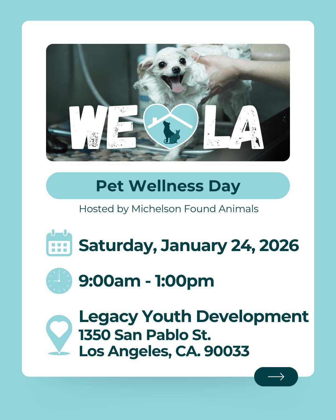 *TODAY* Join us at Pet Wellness Day hosted by @foundanimals. This community gathering is rooted in connection and our mutual love for pets. Come for a day of resource-sharing and subsidized pet services.
HEART will be there to share information and answer questions about housing and pets. Some of the concerns and questions folks bring to us include:
✅ 3-day “cure or quit” notices
✅ Eviction concerns related to pets
✅ Emotional support animals and your tenant rights
✅ Moving or renting with pets
✅ Pet limits, deposits, and pet rent
We’ll do our best to answer your questions and connect you to other trusted resources when needed.
No questions or concerns to share? Stop by our booth to say hi and learn more about our mission!
Please share this with your community. We hope to see you there!
____________________________________
*AHORA* Acompáñanos al Día del Bienestar de Mascotas organizado por Michaelson Found Animals. Este evento comunitario está basado en la conexión y el amor que tenemos por nuestras mascotas. Vengan a convivir y recibir recursos y servicios gratuitos para sus mascotas.
HEART estará presente para compartir información y aclarar dudas y preocupaciones sobre vivienda y mascotas. El tipo de preguntas que nos trae la comunidad incluyen:
✅ Avisos de 3 días (o, avisos de“cure or quit”)
✅ Riesgo de desalojo por tener mascota
✅ Animales de apoyo emocional y tus derechos como inquilino/a
✅ Mudarte o rentar con mascotas
✅Límites de mascotas y depósitos o renta extra por tener mascotas
Vamos a hacer todo lo posible por resolver tus dudas y te conectaremos con otros recursos si es necesario.
¿No tienes preguntas o preocupaciones para resolver? Visita nuestro puesto para saludarnos y aprender más sobre nuestra misión.
Por favor comparte esta publicación con tu comunidad. ¡Ojalá nos veamos ahí!