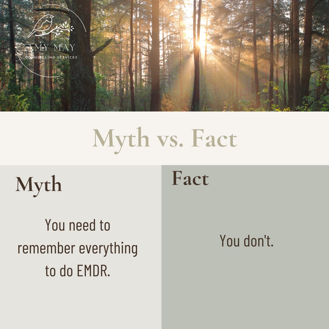One of the biggest myths about EMDR: "I can't do it because I don't remember what happened."
EMDRIA is clear on this: You don't need full memories.
Your brain and body remember—even when your conscious mind doesn't. That's actually common with trauma. The brain protects you by not keeping everything accessible.
EMDR works with what's there. No pressure to remember. No forcing details.
Many people heal without ever "remembering" everything.
Your brain has what it needs.
Source: EMDRIA.org 💚
#EMDR #EMDRIA #EMDRMyths #TraumaTherapy
#MythBusted #MentalHealth #EMDRTherapy #TraumaHealing #TherapyMyths #MentalHealthMyths #EMDRCounselling #BarrieTherapist #OntarioTherapy