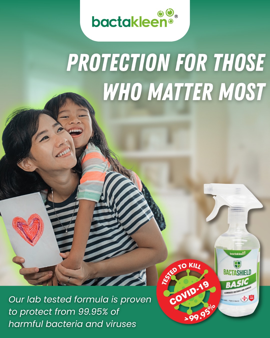 With health cases on the rise keep your family and loved ones safe!
Bactasheild’s alcohol free formula is lab tested and proven to eliminate 99.95% of harmful bacteria and viruses.
Get protected today at: https://tr.ee/iahYOV
#bactasheild #bactakleen #disinfection #handfootmouthdisease #nipahvirus #influenza
