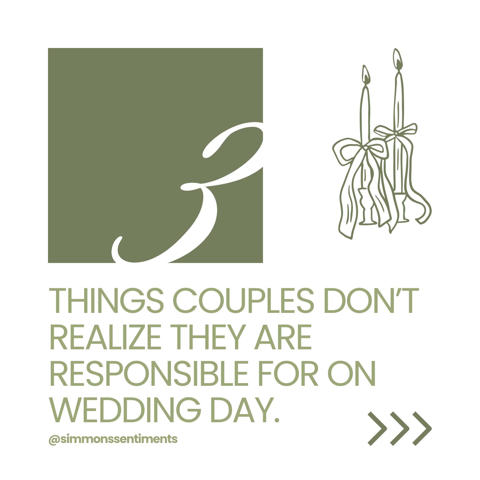 Most couples plan their wedding assuming things will naturally fall into place. What often goes unseen is that every moment still needs someone guiding it.
Questions come up constantly. Timelines need gentle direction. Small problems require quiet solutions.
Without coordination, those responsibilities often fall to the couple or their family.And that changes how the day feels.
Without coordination, those responsibilities often fall to the couple or their family. And that changes how the day feels.
Booking 2026 and beyond!
www.simmonssentiments.com
#weddingcoordination
#weddingplanninghelp
#weddingdaydetails