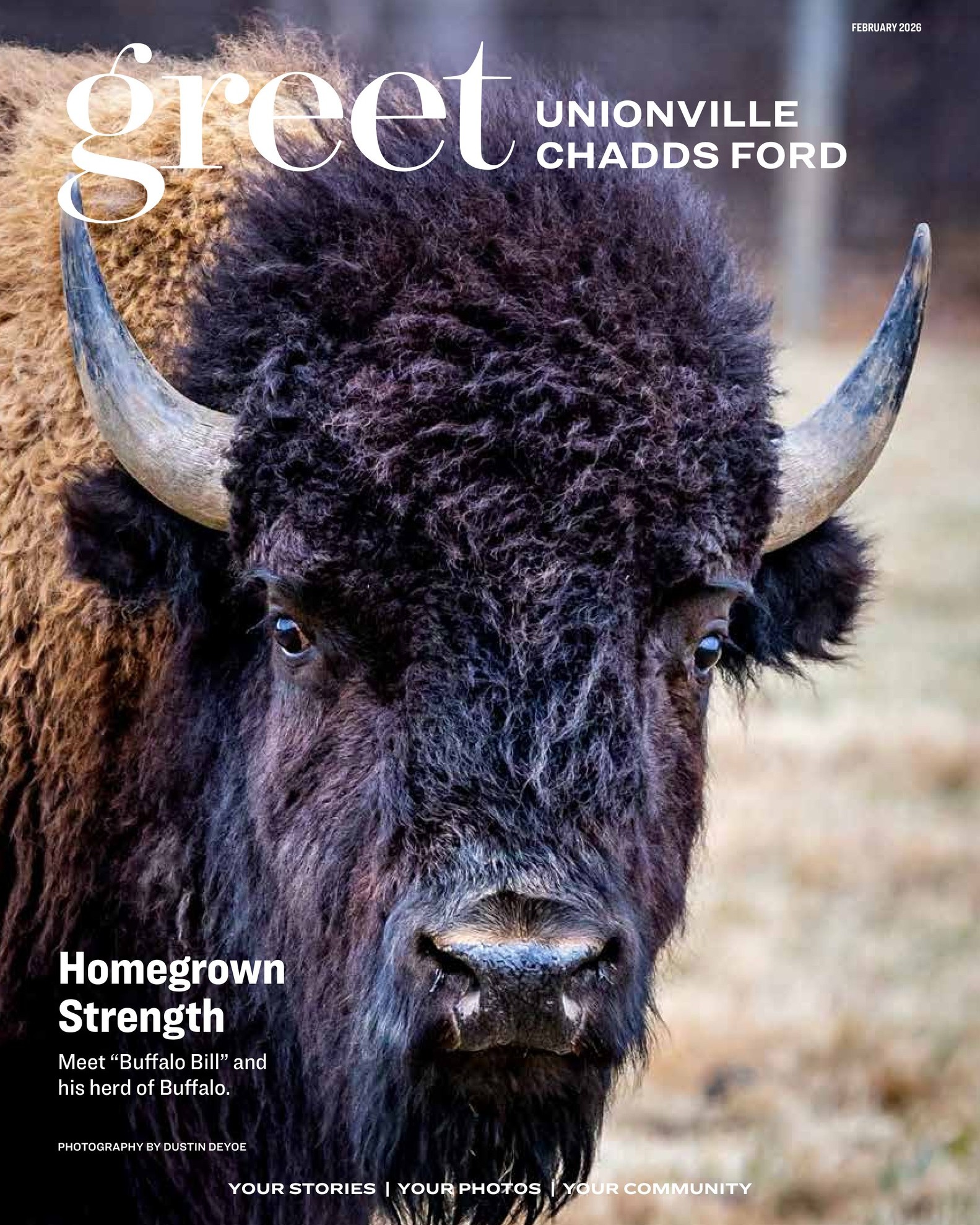 Who was surprised to see a buffalo in their mailbox? 😍🐃
Sofia Heins tells the story of Bill Rubin (affectionately known as "Buffalo Bill") and Lizzie Merryman and their herd of buffalo at Buffalo Run Ranch in the February issue of Greet Unionville Chadds Ford.
And who else would chase buffalo for a photo? @deyoephoto captured this month's feature and cover.
#unionvillechaddsford #kennettsquarepa #unionvillepa #chaddsfordpa #chaddsford #chestercountypa #greetmag #greetmagazine #longwoodgardens #communitymagazine #greetunionvillechaddsford #unionvillehighschool #unionvillechaddsfordschooldistrict #uplandcountrydayschool