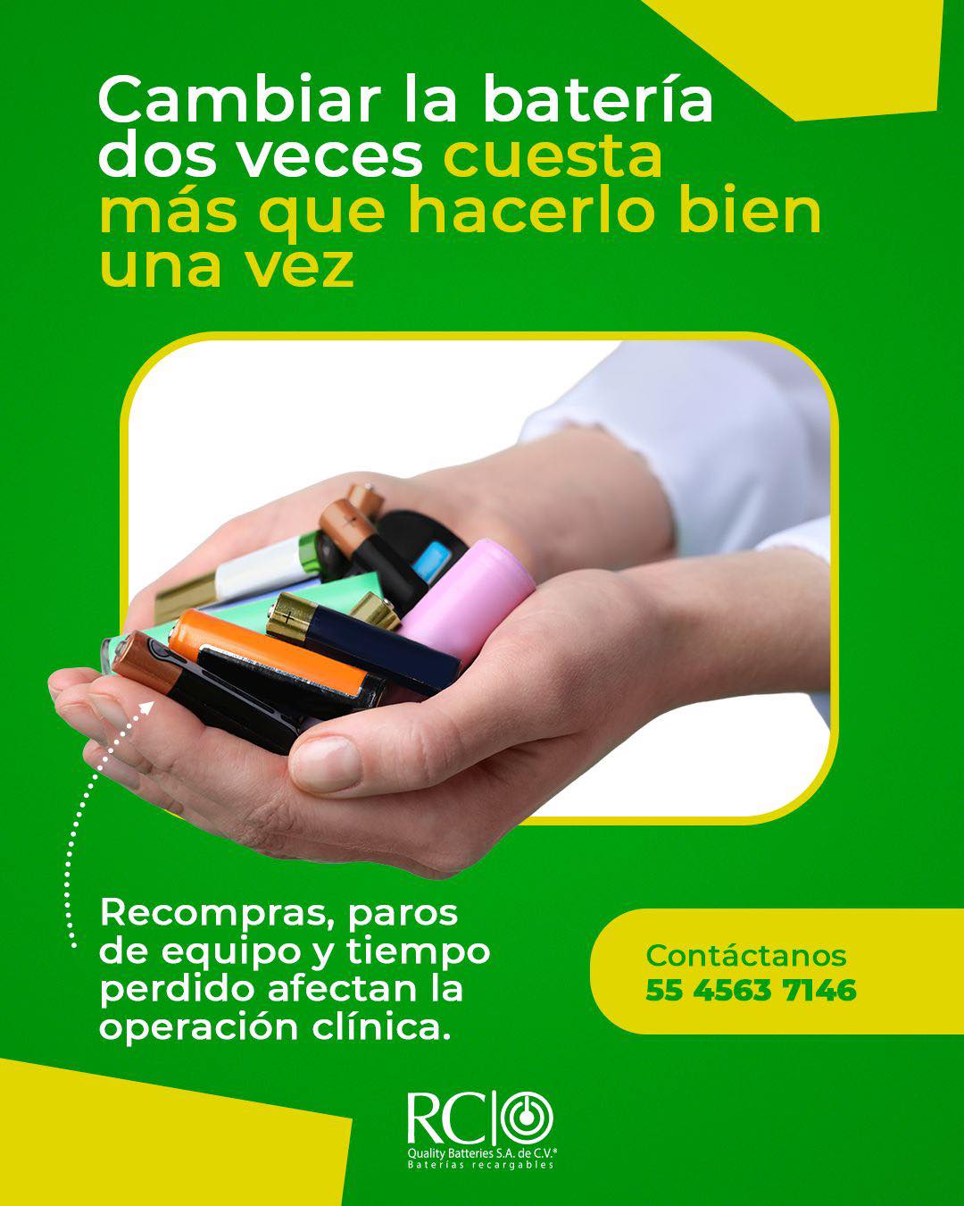 Cambiar la batería dos veces no es ahorro.
Es tiempo perdido, equipos detenidos y más gastos.
✔️ Hazlo bien desde el inicio.
📲 Síguenos y toma mejores decisiones para tu clínica.
#RCQualityBatteries #equiposmédicos #decisionesinteligentes💡