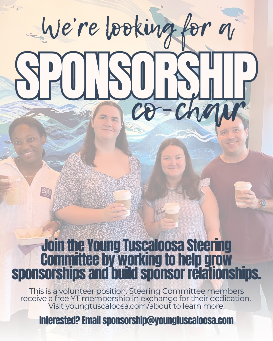 Looking to take on a leadership role in the community working to uplift the next generation of Tuscaloosa's leaders? Have experience or an interest in corporate relations? Our sponsorship co-chair position may be the perfect opportunity for you!
We're looking for someone to join our Steering Committee to assist with sponsor relations and solicitation. This is a volunteer position. Interested? Please reach out to sponsorship@youngtuscaloosa.com. 📣
#YoungTuscaloosa