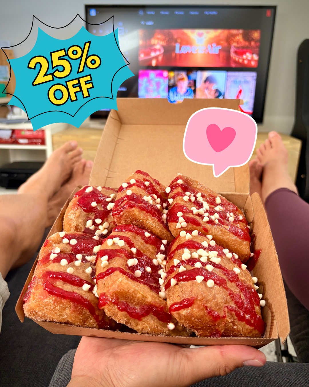 Why wait for Valentineโs Day when love (and donuts) should be every day? ๐๐ฉ
Enjoy 25% OFF donuts now until Thursday โ including our Donut Snack Packs (aka the ultimate date night, self-care night, or โjust becauseโ treat).
Pictured: our PB & Jelly Donut Snack Pack with white choc chipsโฆ and yes, itโs as good as it sounds (and looks!) ๐
Donโt ghost this deal. Treat someone (or yourself). ๐ฅฐ
#valentinesday #valentines #vday #love #loml #sweetvalentine #romance #donut #donuts #doughnut #doughnuts #dessert #desserts #sweettreats #donutsnackpack #datenight #relax #selfcare #loveyourself #indulge #kidsareinbed