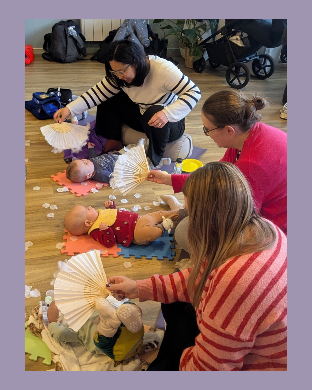 🌜💜 Mum's and babies 💜🌛
I captured some beautiful moments at last week's class of these Mum's and their Little Moons. It's so nice to see both our little ones and their adults enjoying engaging with the props from our sensory bags together. Some lovely moments unlocked by our Fairytales. 🧚♀️