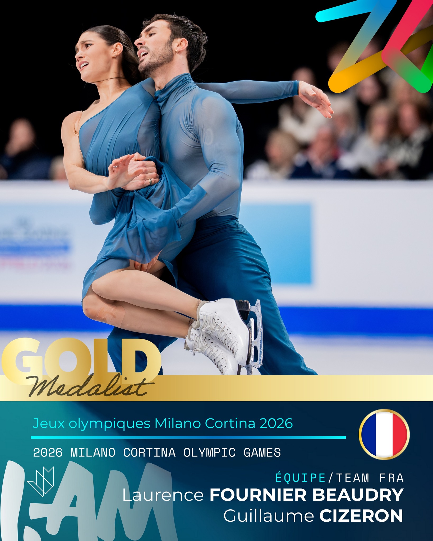 GUILLAUME & LAURENCE, YOU ARE OLYMPIC CHAMPIONS 🙌💫
🥇Having skated together for less than a year, reigning champion Guillaume and his new partner Laurence have officially achieved their goal and become Olympic champions, a first in the discipline!
🥈 After a very close free dance, Madison and Evan took silver, their first Olympic medal since they started skating together in 2011. A medal 15 years in the making!
A round of applause for all the I. AM athletes who stood out on the biggest stage. You delivered incredible performances, and we couldn't be prouder of you.
//
GUILLAUME & LAURENCE, VOUS ÊTES CHAMPIONS OLYMPIQUES 🙌💫
🥇 Patinant ensemble depuis moins d’un an, le champion en titre Guillaume et sa nouvelle partenaire Laurence ont officiellement réussi leur pari et deviennent champions olympique, du jamais vu dans la discipline 👏
🥈 À l’issue d’une danse libre très serrée, ce sont Madison et Evan qui s’emparent de l’argent, leur toute première médaille olympique alors qu’ils patinent ensemble depuis 2011. Une médaille attendue depuis 15 ans!
Une main d’applaudissement à tous les athlètes I. AM qui ont su se démarquer sur la plus grande scène, vous avez livré d’incroyables performances et on ne pourrait être plus fiers de vous.
🥇 Laurence FOURNIER-BEAUDRY / Guillaume CIZERON 🇫🇷 | @laurencefournierbeaudry @guillaume_cizeron
🥈 Madison CHOCK / Evan BATES 🇺🇸 | @madisonchock @evan_bates
6️⃣ Allison REED / Saulius AMBRULEVICIUS 🇱🇹 | @al_reed15 @saulius.a
7️⃣ Lilah FEAR / Lewis GIBSON 🇬🇧 | @thelilahjoshow @lewisgibson4 @lilahandlewis
8️⃣ Evgeniia LOPAREVA / Geoffrey BRISSAUD 🇫🇷 | @jenya_jan @geoffrey_brissaud
9️⃣ Olivia SMART / Tim DIECK 🇪🇸 | @oliviasmartx @tim.dieck
🔟 Marjorie LAJOIE / Zachary LAGHA 🇨🇦 | @lajoie.lagha @marjorie.lajoie @lagha_zak
1️⃣1️⃣ Christina CARREIRA / Anthony PONOMARENKO 🇺🇸 | @christinacarreira @anthony.ponomarenko
1️⃣3️⃣ Diana DAVIS / Gleb SMOLKIN 🇬🇪 | @di__davis @glebsmolkin7
1️⃣4️⃣ Marie-Jade LAURIAULT / Romain le GAC 🇨🇦 | @lauriaultlegac @mj_lauriault @romainlegac.osteo
1️⃣6️⃣ Holly HARRIS / Jason CHAN 🇦🇺 | @hollyharr1s @jason.chan0