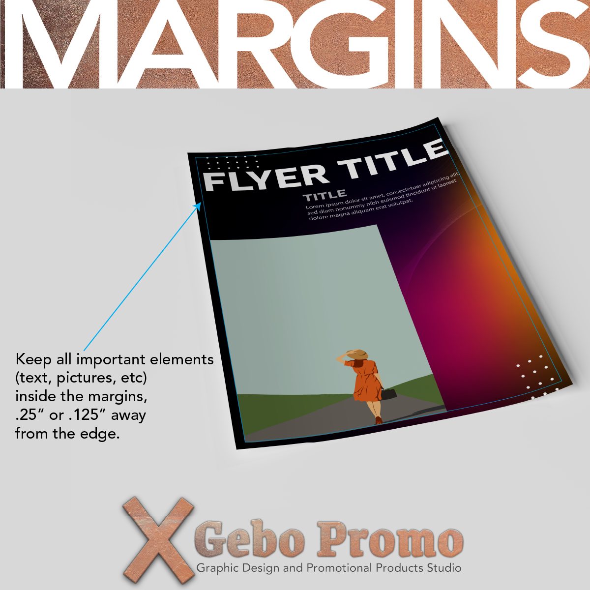 Graphic Design Tip: Margins
Keep your text, images, and anything you don’t want trimmed off safely away from the edge.
📏️ Set your margins or guides to at least:
• .25" for letter-sized projects
• .125" for business card-sized projects
Clean margins = polished, professional results every time.
🚀 Now go make something awesome!
#GraphicDesignTips #DesignSmarter #PrintDesign #BrandingBasics #SmallBusinessMarketing #MarketingTips #DesignMatters