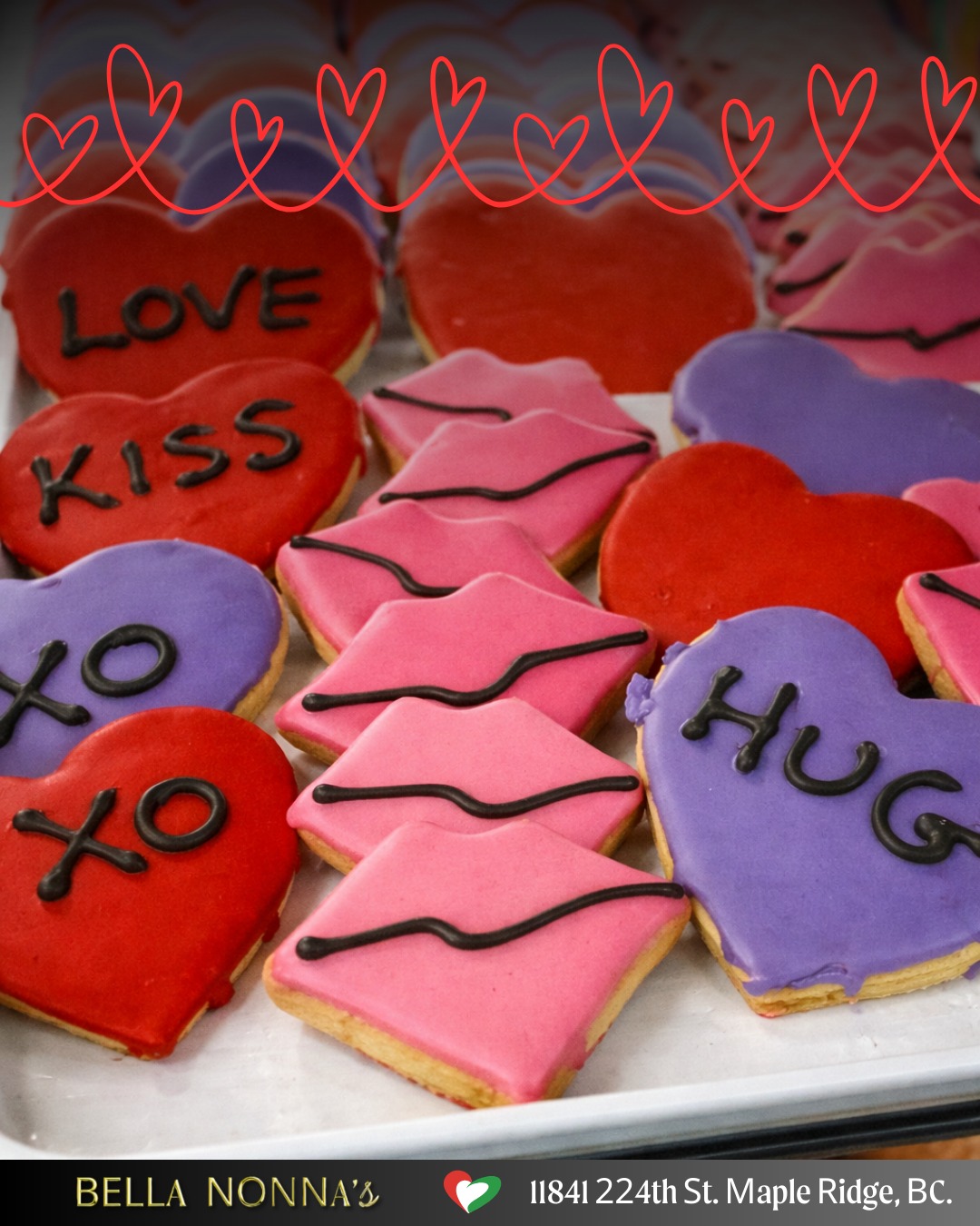 Happy Friday, Maple Ridge! ❤️
Valentine’s Day is TOMORROW — and if you’re still looking for something sweet for that special someone, Bella Nonna’s has you covered. 💕
Stop in today for:
💗 Heart-shaped sugar cookies
🍰 Decadent cakes & slices
🧁 Festive cupcakes
🇮🇹 Fresh cannoli and Italian pastries
🍫 Sweet little treats perfect for gifting (or sharing 😉)
Whether it’s for your sweetheart, your kids, your best friend — or just because — nothing says “I love you” like something baked fresh with care.
We’re stocked up and ready for all you last-minute romantics 💌
Tag someone who deserves something sweet 👇
Bon Appetito! 😋
Warm regards,
The Bella Nonna’s Team 💪
📍 11841 224th St, Maple Ridge, BC
📞 (604) 467-7875.
#BellaNonnas #MapleRidgeBC #ValentinesDay #LastMinuteValentine #SweetTreats #ItalianBakery #FreshBaked #HeartCookies #CannoliLove #CakesAndPastries #CupcakeLove #DessertTime #TreatYourSweetheart #SupportLocal #ShopLocal