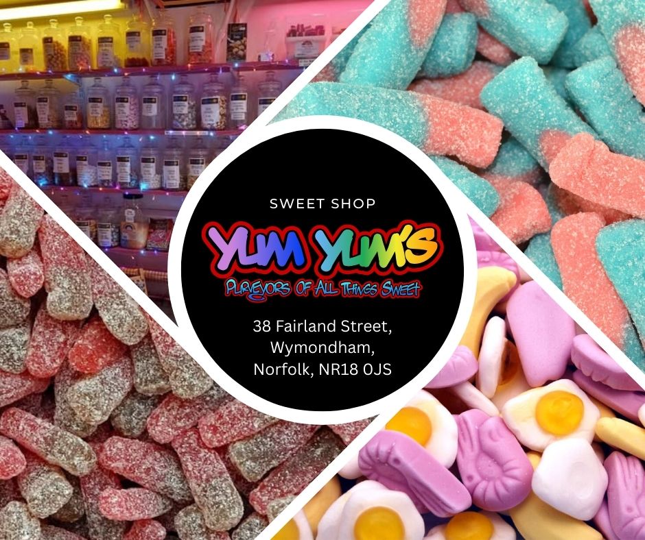 Have you got a sweet tooth?
Why not take a look at Yum Yum's in Wymondham.
#sweetshop #yumyumssweetshop #fizzycolabottles #friedeggs #colabottles #shrimps #foambananasweets #foambanana #PickNMix #wymondham #wymondhamnorfolk #smallbuisness
