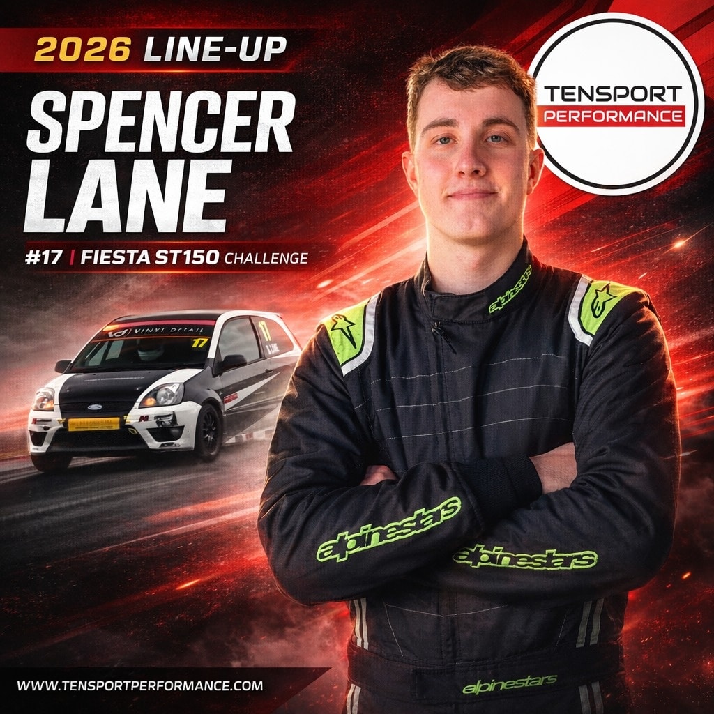 Right then!
2026 has been a slow/delayed start here at Tensport unfortunately due to a month of Illness in January 🙄 but we're cracking on and catching up slowly.
But let's start off with a driver announcement for the 2026 season in the Fiesta ST150 Challenge.
New Season. New Intent. 🏁
We are proud to announce that Spencer Lane will be joining Tensport Performance for the 2026 BRSCC Fiesta ST150 Challenge.
With the first lights out at Brands Hatch approaching on 11 April 2026, the team is working hard to ensure the #ST150 is ready for a championship-contesting season!
#TensportPerformance #ST150Challenge #BRSCC #SpencerLane #Motorsport2026