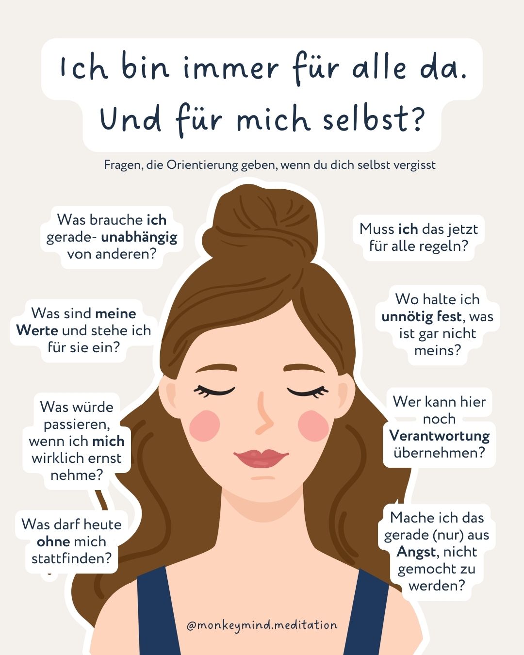 Ich war immer top darin, für alle anderen da zu sein. Ich habe sogar einmal auf Klassenfahrt eine extra Flasche Wasser eingepackt und mit auf eine Ultra lange Wanderung genommen, falls jemand seine vergessen hatte. (Und das nicht in meinem vorherigen Leben als Lehrerin, sondern da war ich selbst noch Schülerin.)
Ich bin auch heute noch eine Meisterin, die Stimmung im Raum zu lesen. Für andere mitzudenken. Das große Ganze im Überblick zu behalten. Dinge zu regeln, bevor sie eskalieren. Manchmal ist das auch super praktisch, aber es kostet einfach unglaublich viel Energie!
Und ein weiteres Problem ist, dass ich alles andere merke und spüre, außer mich selbst. Mein Blick und die inneren Fühler gehen automatisch nach außen, aus jahrelanger Erfahrung und Einübung. Ist sicherer so. Ich bin aber schon ein gutes Stück weitergekommen 🤝
Die Fragen, die ich in diesem Post stelle sollen als kleine Unterbrechung dienen. Als Impuls zwischen reiz und Reaktion. Zwischen „Ich mach das schnell“ und „Will ich das gerade überhaupt?“.
Eine Mini-Übung für heute:
Beobachte dein erstes kleines Zögern, wenn du etwas nciht möchtest und schon wieder eher zum "Ja, ok" tendierst. Nur das leise Innehalten davor.
Da beginnt Orientierung. Da kannst du wieder anfangen, dich selbst wieder zu spüren.
Speicher dir den Post, wenn du dich oft erst bemerkst, wenn schon alles zu viel ist. 💜
___________________
Hey, ich bin Mascha. ✌
Wenn du dir auch wünschst, dass du dich selber mal ganz ohne schlechtes Gewissen an erste Stelle setzen könntest: willkommen im Club. ✨In den nächsten Wochen teile ich mit dir eine tolle Sache, die dir genau dabei helfen kann! Ich freu mich schon drauf!