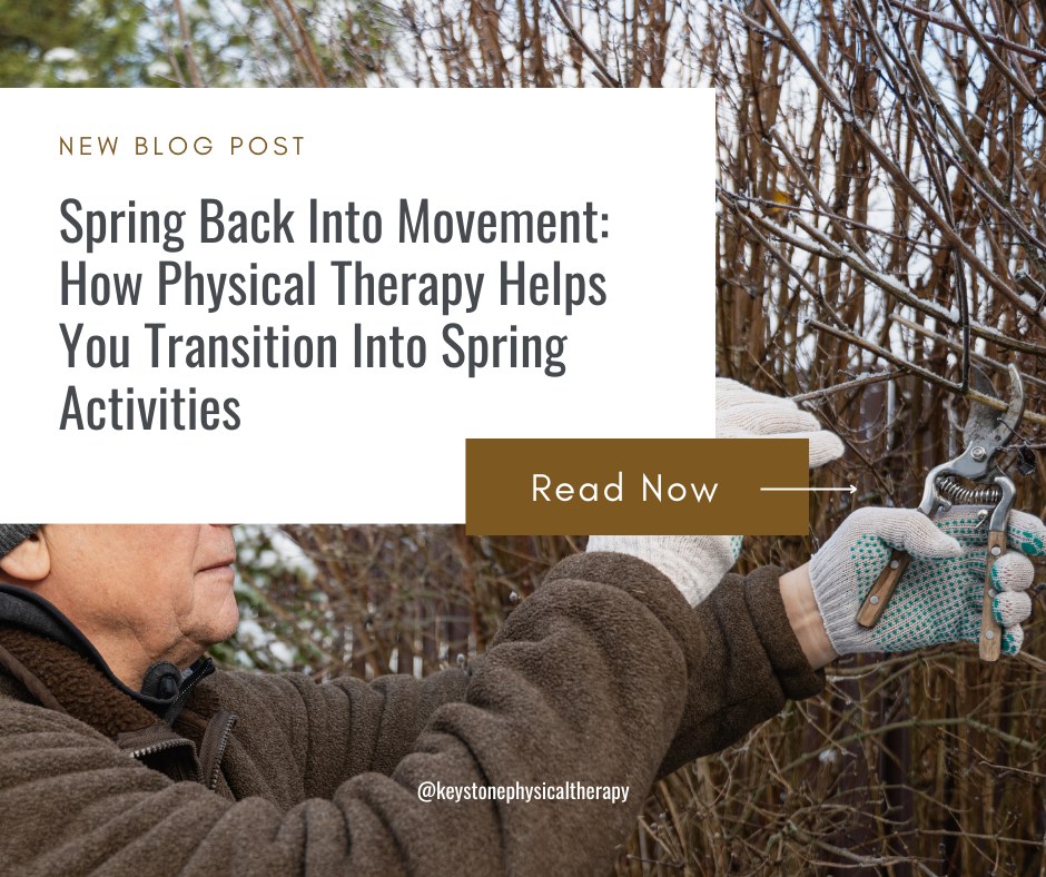 🌱 NEW BLOG POST
Spring is here — and it’s time to get back to the activities you love. But jumping back into yard work, walking, golf, or outdoor projects too quickly can lead to aches, strains, and injuries.
Our newest blog, “Spring Back Into Movement,” shares how physical therapy helps you safely transition into spring activities by improving mobility, strength, and movement patterns — so you can enjoy the season feeling strong and confident.
Move smarter this spring, not sore. 🌼
👉 Read now — link in bio.
#NewBlog #SpringBackIntoMovement #PhysicalTherapy #SpringActivities #MoveBetterFeelBetter #InjuryPrevention #HealthyMovement #MovementIsMedicine #SpringWellness #StayActive #KeystonePT #MobilityMatters #ActiveLifestyle #PainFreeLiving #OutdoorSeason #FunctionalMovement #PTCare #BrookfieldWI #WisconsinWellness #WellnessJourney #StrongerEveryDay #PreventInjury #MoveWellLiveWell #HealthyHabits #RehabStrong #PhysicalTherapist #SeasonalWellness #SpringReset #WellnessEducation #LinkInBio