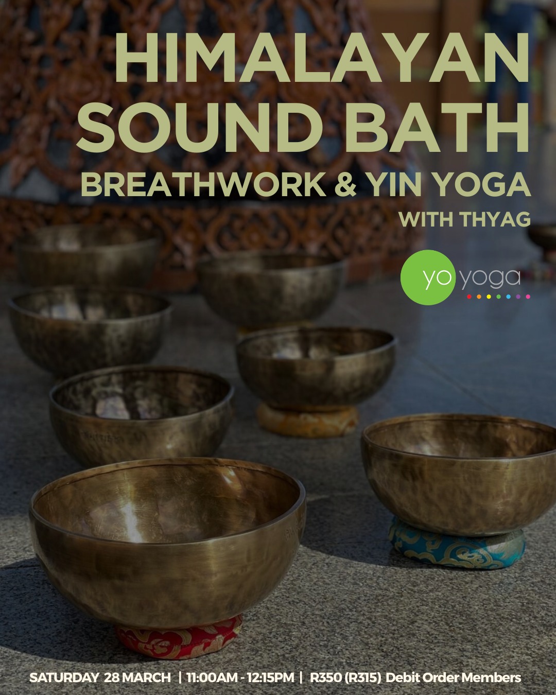 πΆβ¨ SOUND, BREATH & YIN WITH THYAG β¨πΆ
Join us on Saturday, 28 March, for a 75-min Restorative Journey of Sound Bath, Breathwork, and Yin Yoga with Thyag. πππ§ββοΈ
π Saturday 28 March | β° 11:00am β 12:15pm
πΆ 75 min Sound, Breath & Yin Meditation
π° R350 | R315 for Debit Order Members
Relax, release, and restore as Himalayan bowls, mindful breathing, and gentle Yin stretches guide you into deep calm and inner balance. π§π
Book your spot today and let the vibrations, breath, and movement reset your mind, body & spirit. π«
#yoyoga #yoyogacommunity #yogasouthafrica