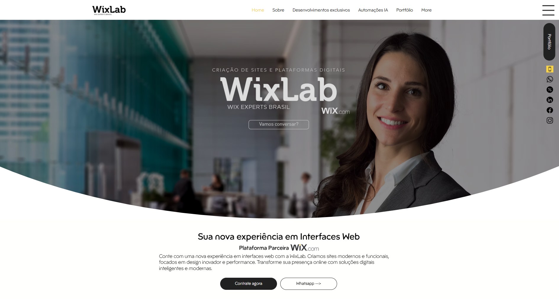 Seu negócio merece um site que inspire e converta!
Está na hora de dar vida à sua visão online e destacar sua marca no mundo digital. Conte com a nossa expertise em Web Design para criar um site profissional e personalizado, que seja a vitrine perfeita para o seu negócio.
Nossos serviços
Web Design Personalizado: Seu site com a identidade visual e funcionalidades que você sempre quis;
Design Responsivo: A experiência perfeita para seus clientes, em qualquer dispositivo;
Soluções de E-commerce: Venda seus produtos online de forma fácil e segura;
Gerenciamento de Conteúdo: Atualize seu site de forma simples e intuitiva, sem precisar de conhecimento técnico;
SEO (Otimização para Mecanismos de Busca): Apareça no Google e atraia mais clientes;
Design de Experiência do Usuário (UX): Navegação intuitiva e fácil para seus visitantes encontrarem o que precisam;
Manutenção e Suporte: Conte com a gente para manter seu site sempre funcionando perfeitamente;
Análise e Relatórios: Acompanhe os resultados do seu site e tome decisões estratégicas.
Dê o próximo passo para o sucesso online!
#WebsitesQueConvertem #DesignProfissional #EmpreendedorDigital #PresencaDigital
WixLab
Websites de alto impacto
Whatsapp ✆ 11 97090 8572
www.wixlab.com.br