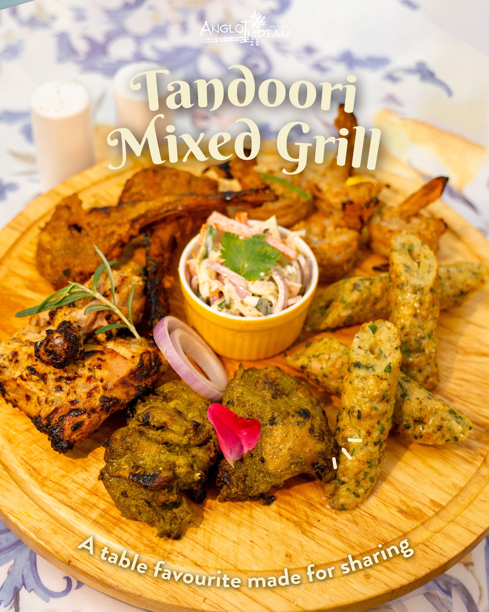 A table favourite made for sharing.
From tandoori murgh to lamb chops and seafood, our Mixed Grill brings bold flavours together in one generous platter.
Best enjoyed with good company.
Only at Anglo Indian Café & Bar, CHIJMES.
—
Anglo Indian Cafe & Bar
📍 1 Shenton Way, #01-08, Singapore 068803
📞 6636 9411
📍 30 Victoria St, #01-13 CHIJMES, Singapore 187996
📞 6873 2750
📍 5 Straits View, #01-10 Marine One West Tower, Singapore 018935
📞 6284 2990