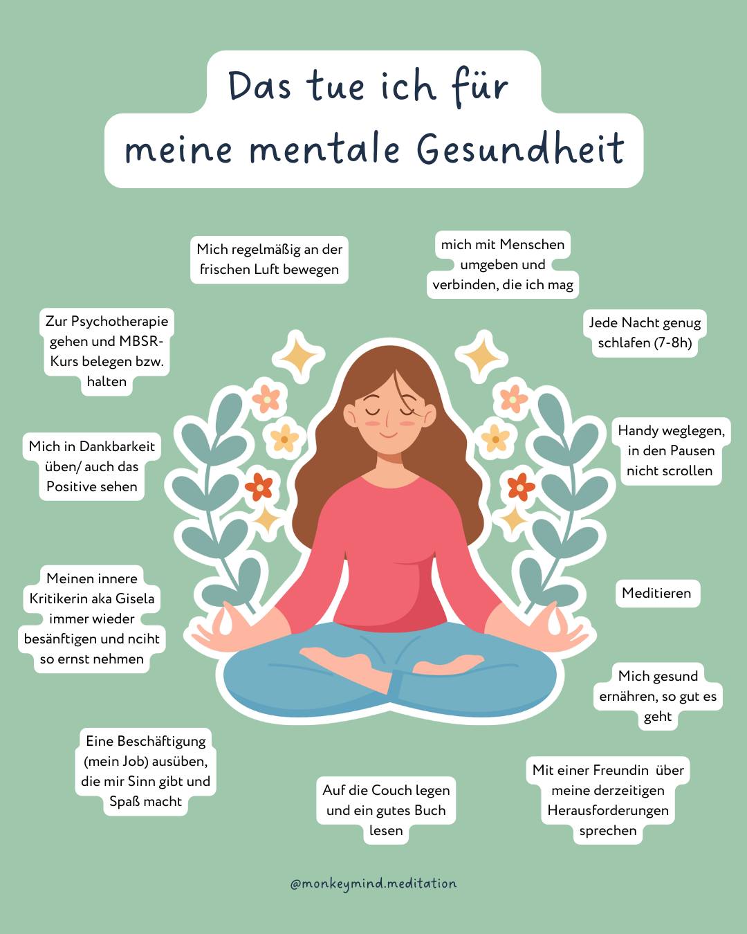 Wisst ihr, was richtig schwierig ist? Wenn wir mentale Gesundheit als so n Punkt auf unserer eh schon viel zu langen To-Do-Liste einfach draufsetzen..
Viele der Dinge, die ich hier aufzähle wirken total banal. Und genau deshalb übergehen wir sie so leicht und denken, sie sind nicht wichtig.
Ich zumindest bin lange dem Muster gefolgt: erst funktionieren, erst machen, erst leisten und mich dann später um mich kümmern. Dann, wenn alles erledigt ist (ähm, wann war das nochmal!?!)
Mentale Gesundheit ist keine Perfektion.
Sondern vor allem durch Beziehung.Zu dir. Zu anderen. Zu dem, was dir wirklich gut tut, auch wenn es unspektakulär ist. Who cares?? Wir müssen (auch) dabei niemandem etwas beweisen!
Vielleicht ist heute kein Tag für große Veränderungen. Aber ein guter Tag, um eine Sache weniger zu pushen und eine Sache mehr ernst zu nehmen: dich.
_________________________________
Hey, ich bin Mascha – folge mir gern, wenn du dir einen ehrlichen, alltagstauglichen Umgang mit Erschöpfung, innerem Druck und mentaler Gesundheit wünschst. Hier ist dein Safe Space, wo du niemandem etwas beweisen musst💜