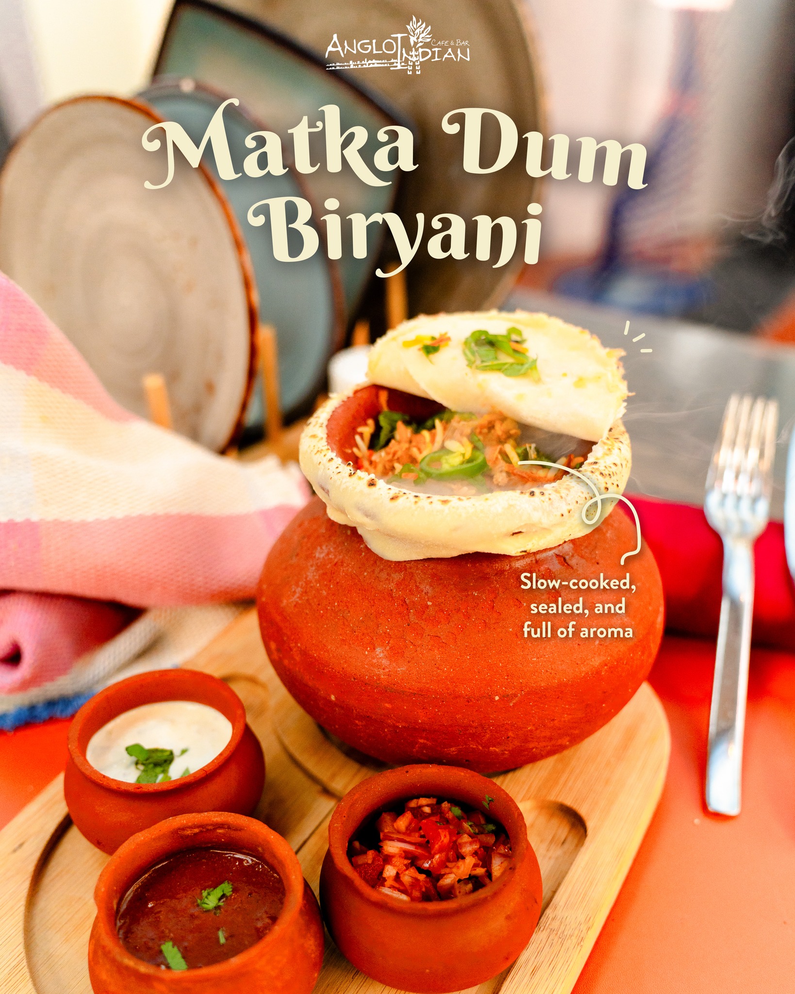 Slow-cooked, sealed, and full of aroma.
Our Matka Dum Biryani is prepared patiently to lock in every layer of flavour — a dish many of you keep coming back for.
Only at Anglo Indian Café & Bar, CHIJMES.
—
Anglo Indian Cafe & Bar
📍 1 Shenton Way, #01-08, Singapore 068803
📞 6636 9411
📍 30 Victoria St, #01-13 CHIJMES, Singapore 187996
📞 6873 2750
📍 5 Straits View, #01-10 Marine One West Tower, Singapore 018935
📞 6284 2990