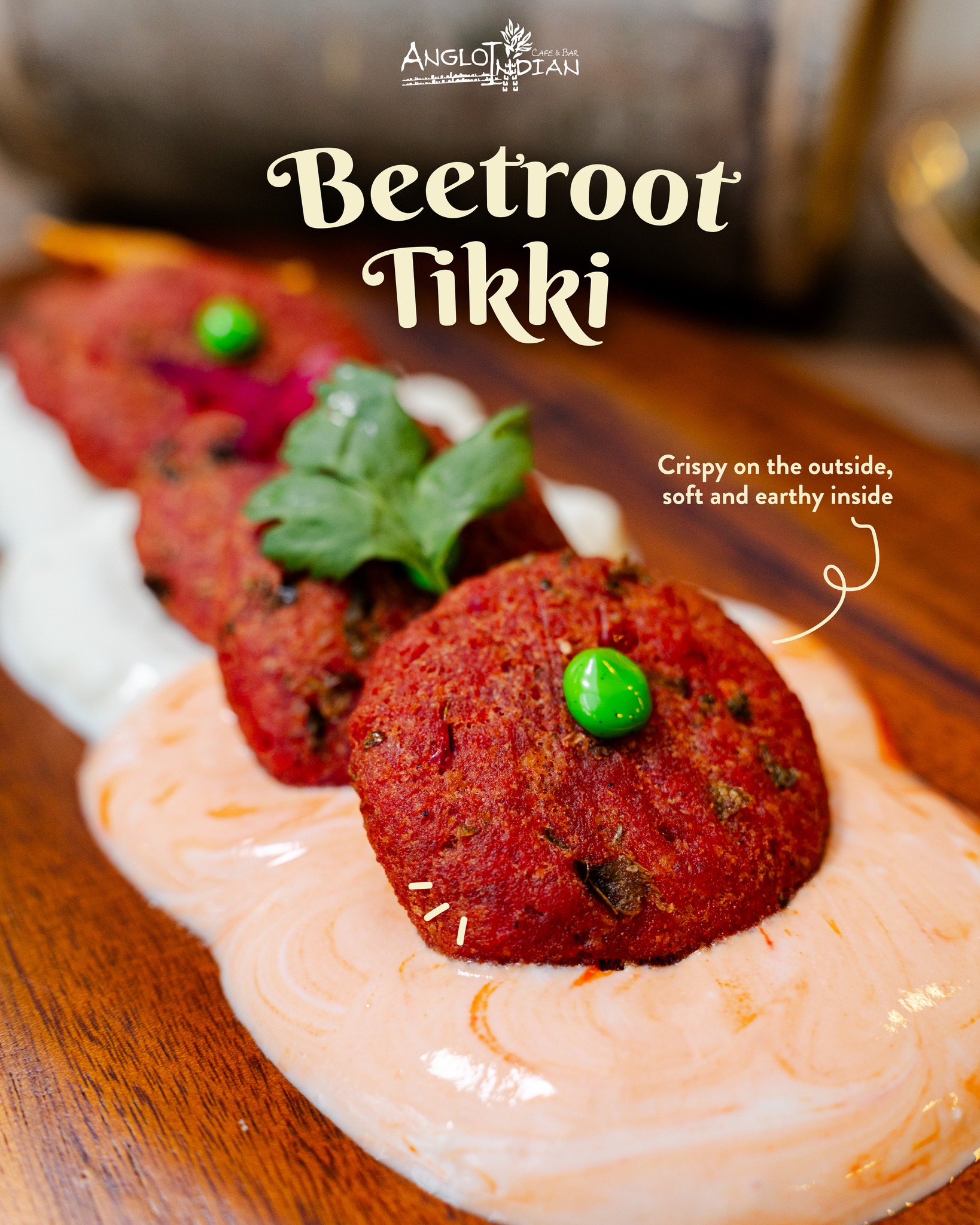 Crispy on the outside, soft and earthy inside.
Our Beetroot Tikki brings colour and texture to the table — a new vegetarian addition to enjoy.
Available only at Anglo Indian Café & Bar, CHIJMES.
—
Anglo Indian Cafe & Bar
📍 1 Shenton Way, #01-08, Singapore 068803
📞 6636 9411
📍 30 Victoria St, #01-13 CHIJMES, Singapore 187996
📞 6873 2750
📍 5 Straits View, #01-10 Marine One West Tower, Singapore 018935
📞 6284 2990