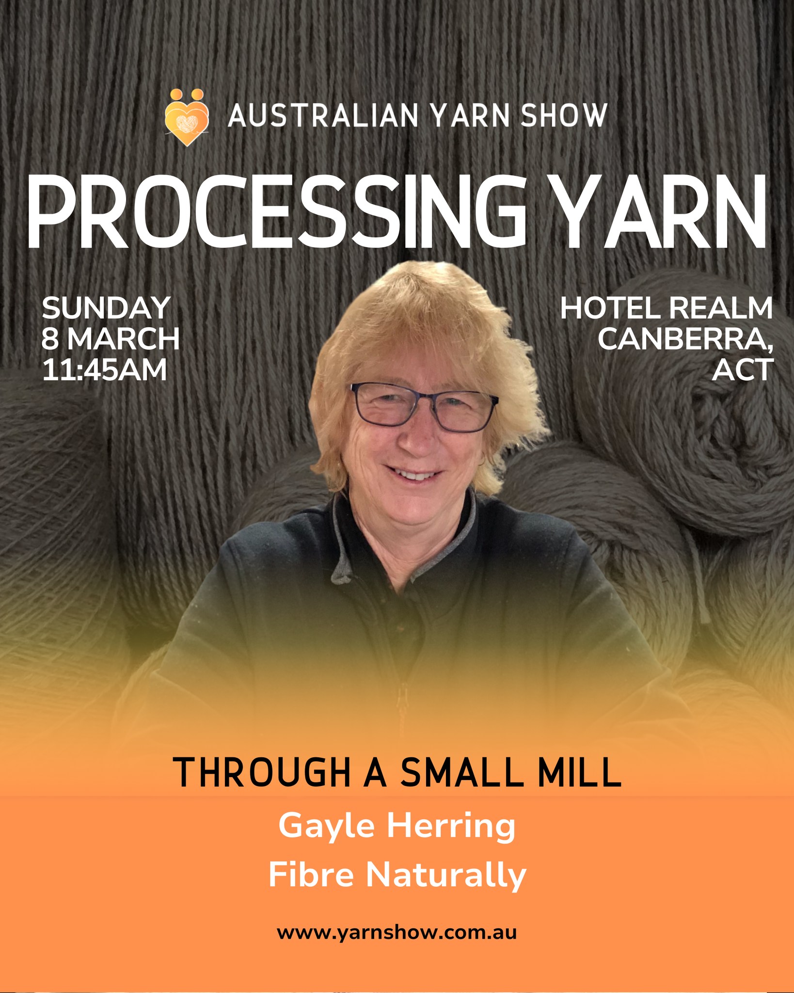 Step behind the scenes of Australian yarn production in Processing Yarn Through a Small Mill with Gayle Herring of Fibre Naturally. This insightful Main Stage presentation offers a rare look at what it takes to transform raw fleece into beautiful, finished yarn within Australia’s small-scale milling landscape 🧶
Gayle will guide you through the journey from fibre preparation to final skein, sharing the processes, challenges and rewards of operating a boutique mill dedicated to quality, sustainability and traceability. With a strong focus on alpaca and alpaca blends, Fibre Naturally has spent nearly two decades helping fleece growers value-add their fibre and play an active role in shaping the future of the Australian alpaca and fibre industries 🦙
As both alpaca breeders and mill operators, Gayle and her team understand the importance of keeping production local, ethical and transparent. Their work highlights the role mini mills play in supporting farmers, reducing waste and ensuring that Australian-grown fibres can be processed and enjoyed within Australia. From single-origin alpaca yarns to innovative blends including possum, camel and cashmere, Fibre Naturally showcases what is possible when fibre remains connected to its source 🌱
Join us to learn about the value of small-scale processing, the importance of traceable fibre and the growing movement to strengthen Australia’s local fibre economy 🇦🇺
Catch this fascinating session on the Main Stage at 11:45am on Sunday 8 March at Hotel Realm, Canberra ACT 🧡