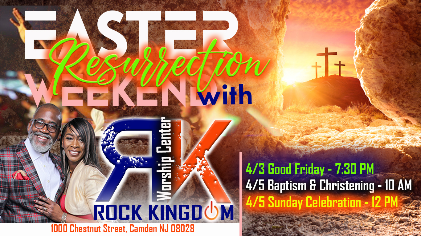 PA, NJ & DE, let's make this Easter Celebration one for the record books together. Do you desire to baptized, or do you have a child you want to dedicate (Christening) back to God, let's do it on Easter Sunday Morning. Inbox me your information or email me Pastordcstewart@gmail.com and a member of our team will reach out to you. We are located in Camden, NJ, conveniently just 3-5 minutes off the Ben Franklin or Walt Whitman bridges.