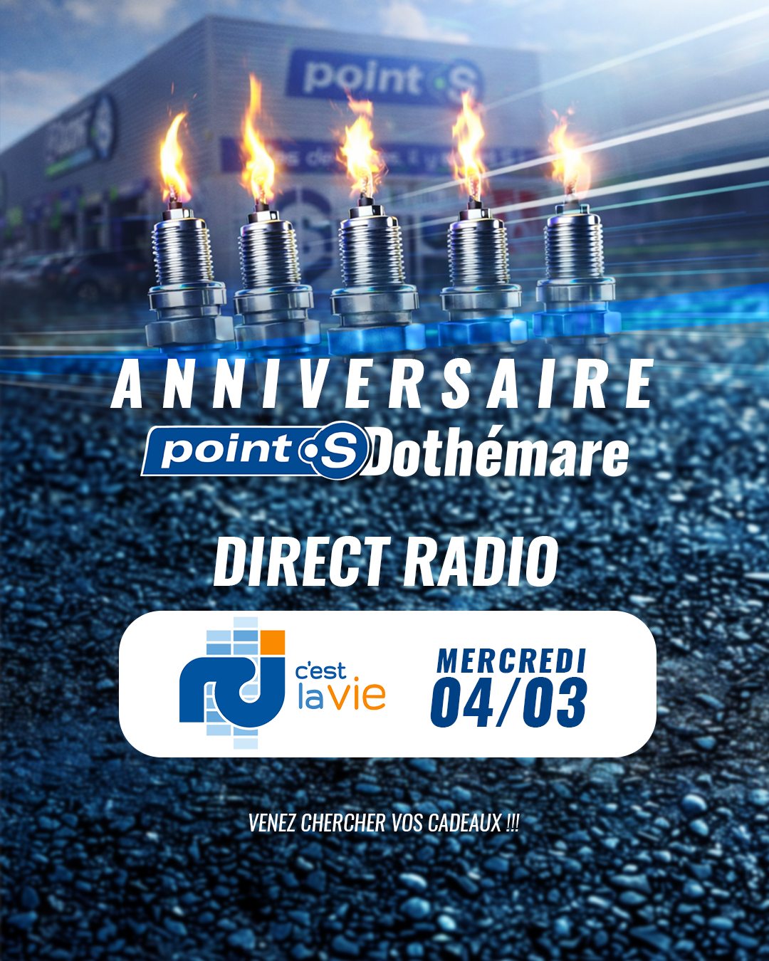 🎉 ANNIVERSAIRE POINT S DOTHÉMARE 🎉
Mercredi 04/03, on passe en direct sur RJ C’est La Vie 📻
Des surprises, des cadeaux… et une ambiance spéciale 5 ans 🔥
🎁 Venez chercher vos cadeaux directement au centre !
On vous attend à Dothémare 💙💚
#PointSDothémare #Anniversaire #DirectRadio #Guadeloupe