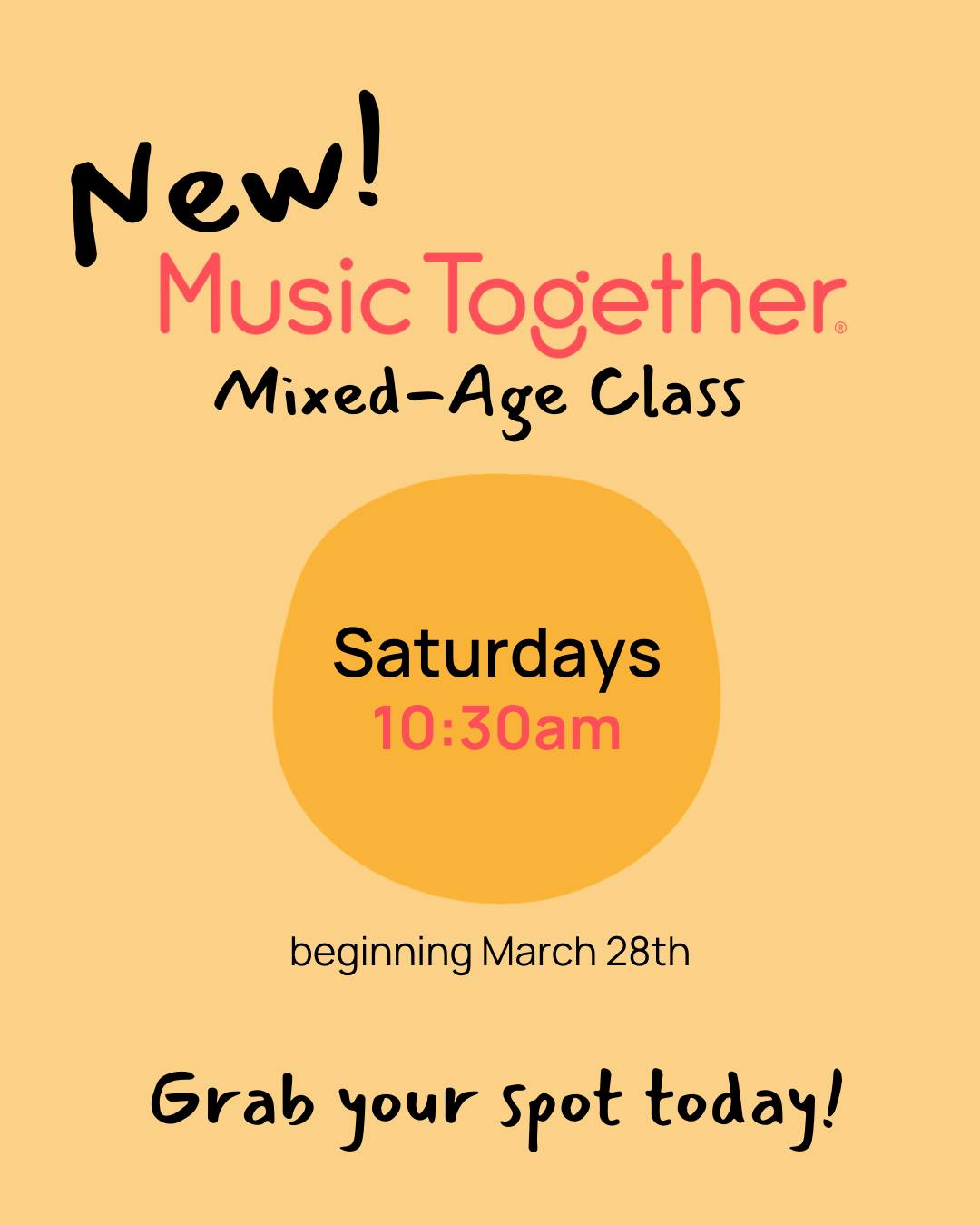 New Class! 🎉
The joy of music — now for everyone who loves to sleep in and move a little slower on Saturday mornings 🥱
Our 9:30am class is officially full (thank you!!), so we’ve opened up a 10:30am class starting March 28th 💛
Spots are limited — register through the link in bio to join us! 🎶
*monthly member families are also welcome to move to this class time!*
#momsofplano #dfwmoms #planomoms #babymusicclass #toddlermusicclass