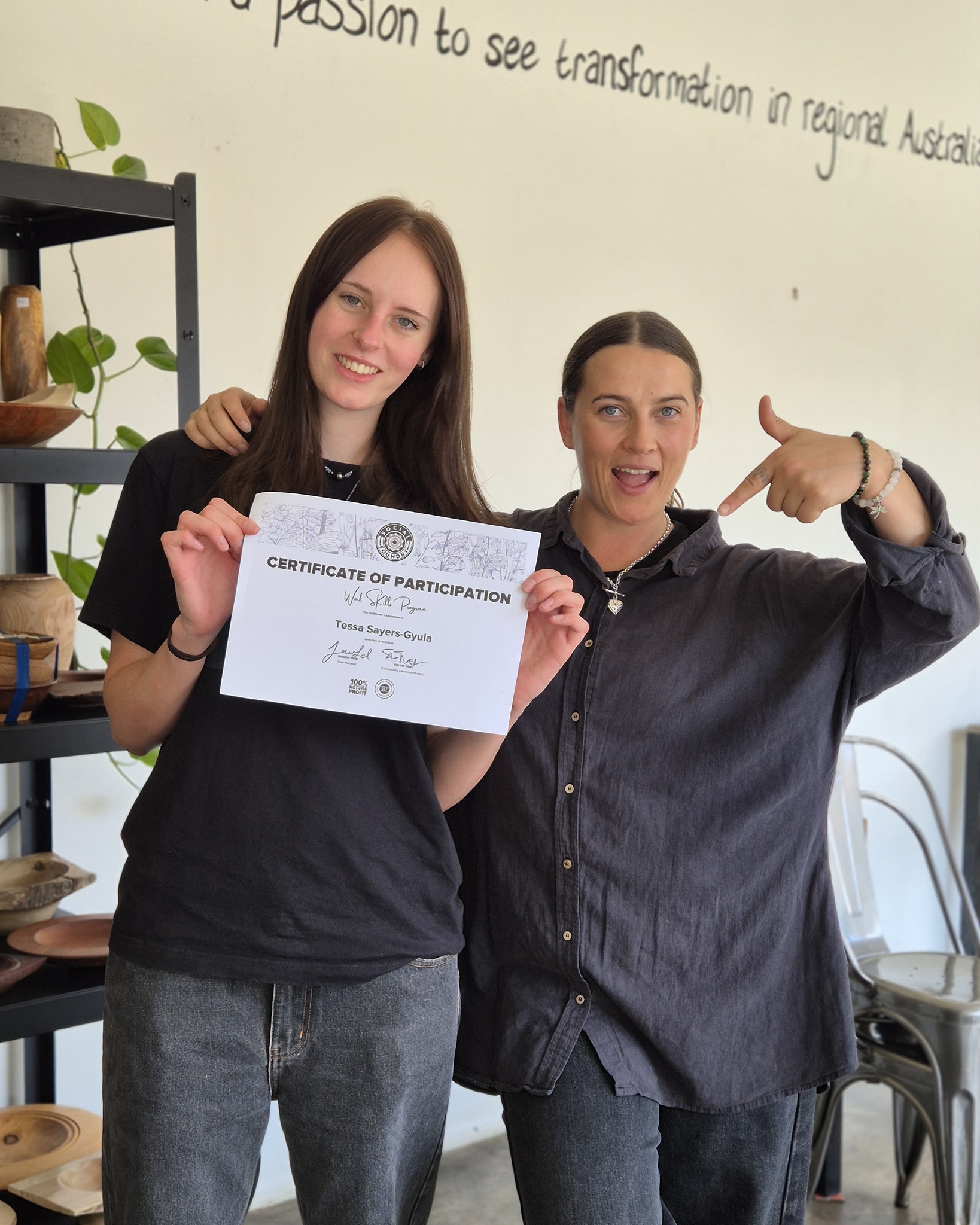 And just like that, Tessa is done with our Work Skills Program! Her goal was to learn customer service skills. We are encouraged by how she grew and learnt all things front of house in the short time she was with us. We wish her all the best for her future!