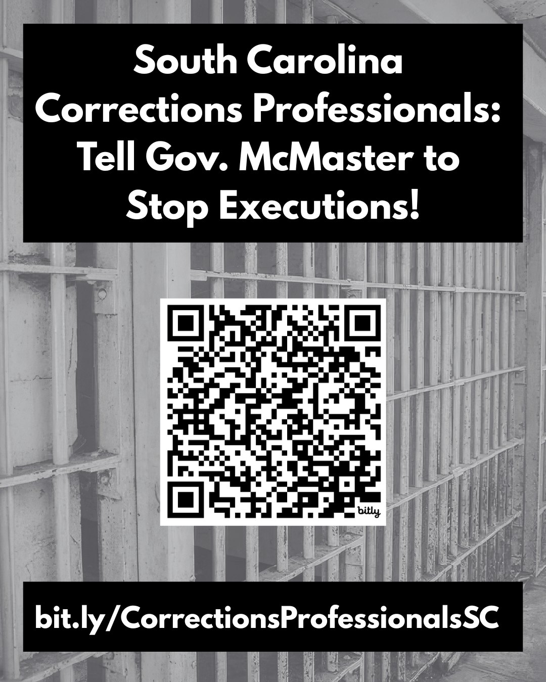 Are you a former or current corrections professional against the death penalty? Did you work in South Carolina, or do you now live in South Carolina? If the answer to both of these questions is "yes," we invite you to add your name to a letter addressed to Governor McMaster to stop executions. This includes any profession within the Department of Corrections, the Department of Juvenile Justice, or the Board of Probation, Pardons, and Parole (e.g., officers, social workers, healthcare professionals, maintenance staff, wardens, administrators, etc.). Go to bit.ly/CorrectionsProfessionalsSC, scan the QR code, or go to the link in our bio to sign the letter!