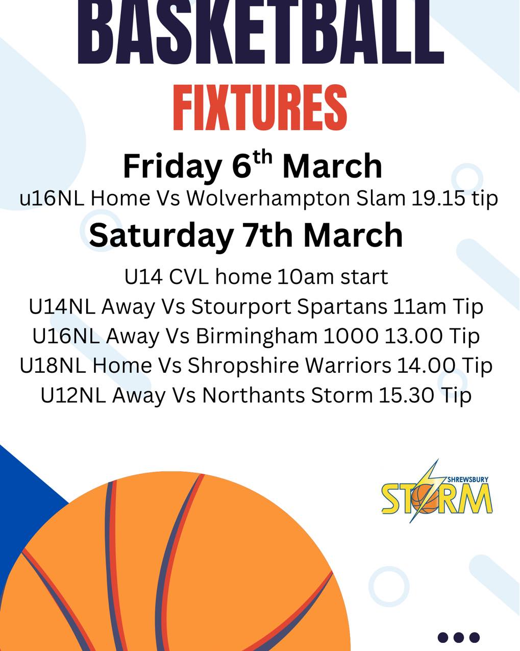 Teams in action this week starts tonight at home with the u16’s then all national teams in action on Saturday
Let’s get behind Storm ⛈️ 🏀
#basketballfamily🏀❤️ #basketballengland #desiretogrow #basketballneverstops #MoreThanJustAClub
